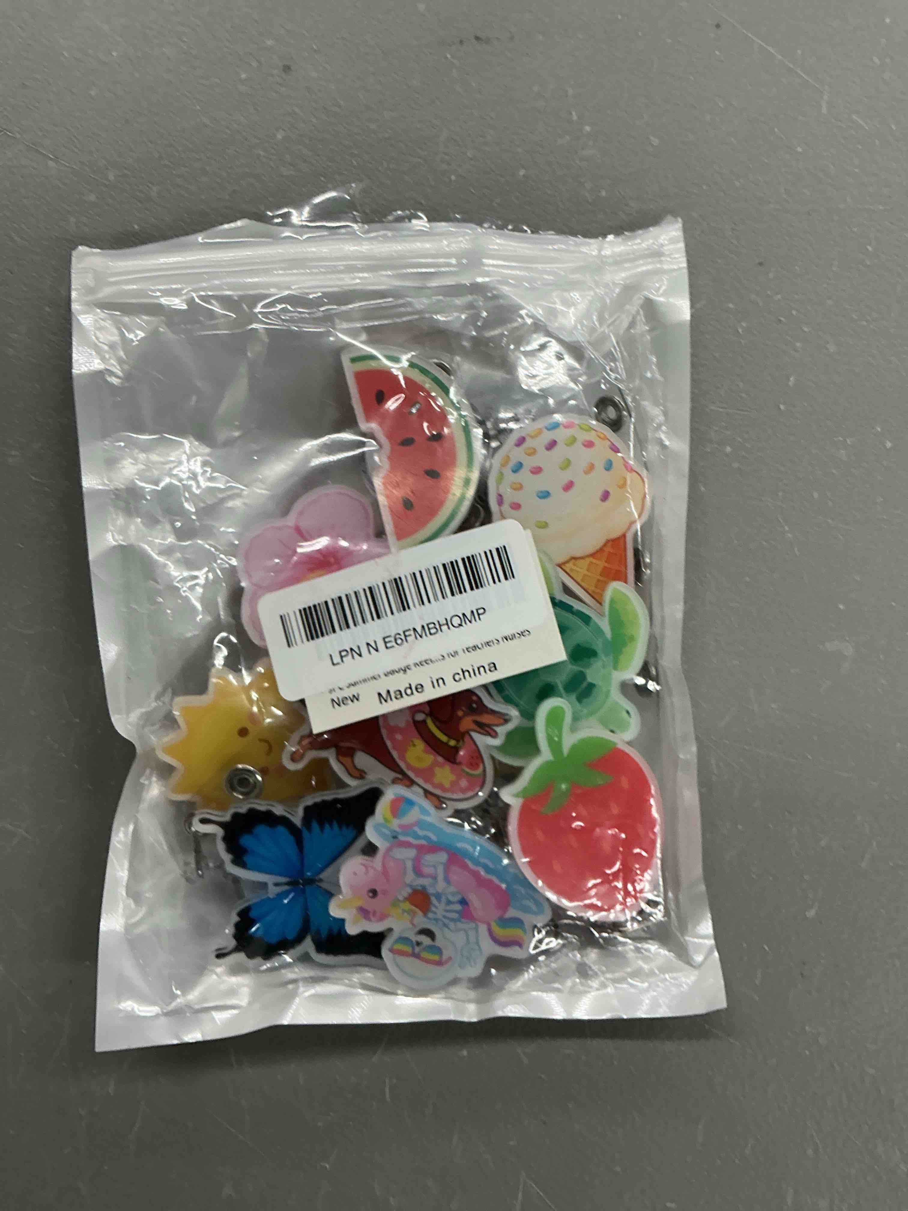 Condition photo showing Good Condition for 9pc summer badge reels sun watermelon strawberry rainbow sunshine fruit pink cute flower floral turtle beach funny dog id name holder clip nursing supplies essentials accessories for teachers nurses