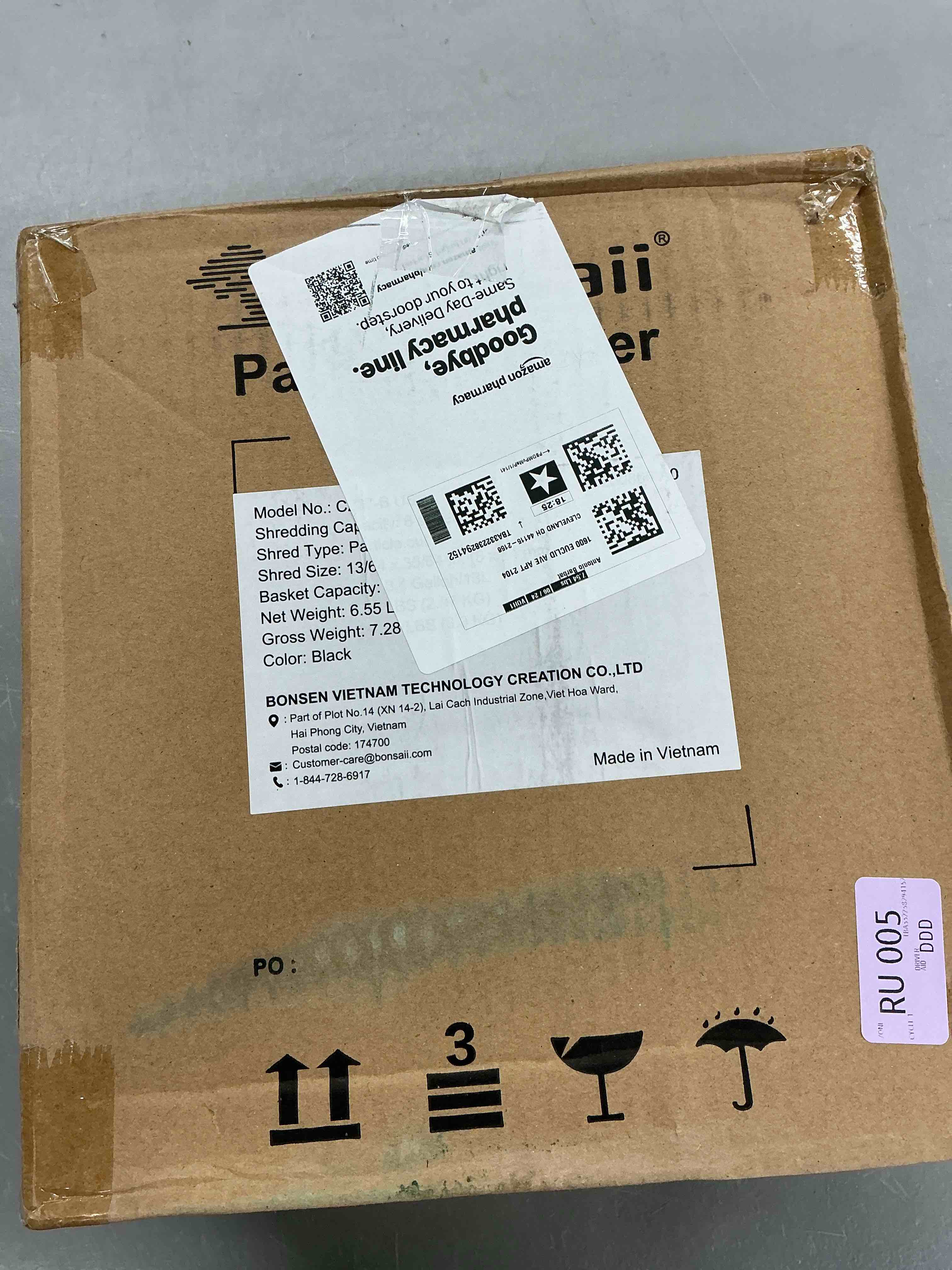 Condition photo showing New/Like New for bonsaii paper shredder for home use, 3.4 gal wastebasket, 6 sheet crosscut paper credit cards, staples, and clips shredder for home office use, portable handle design (c237-b new version)