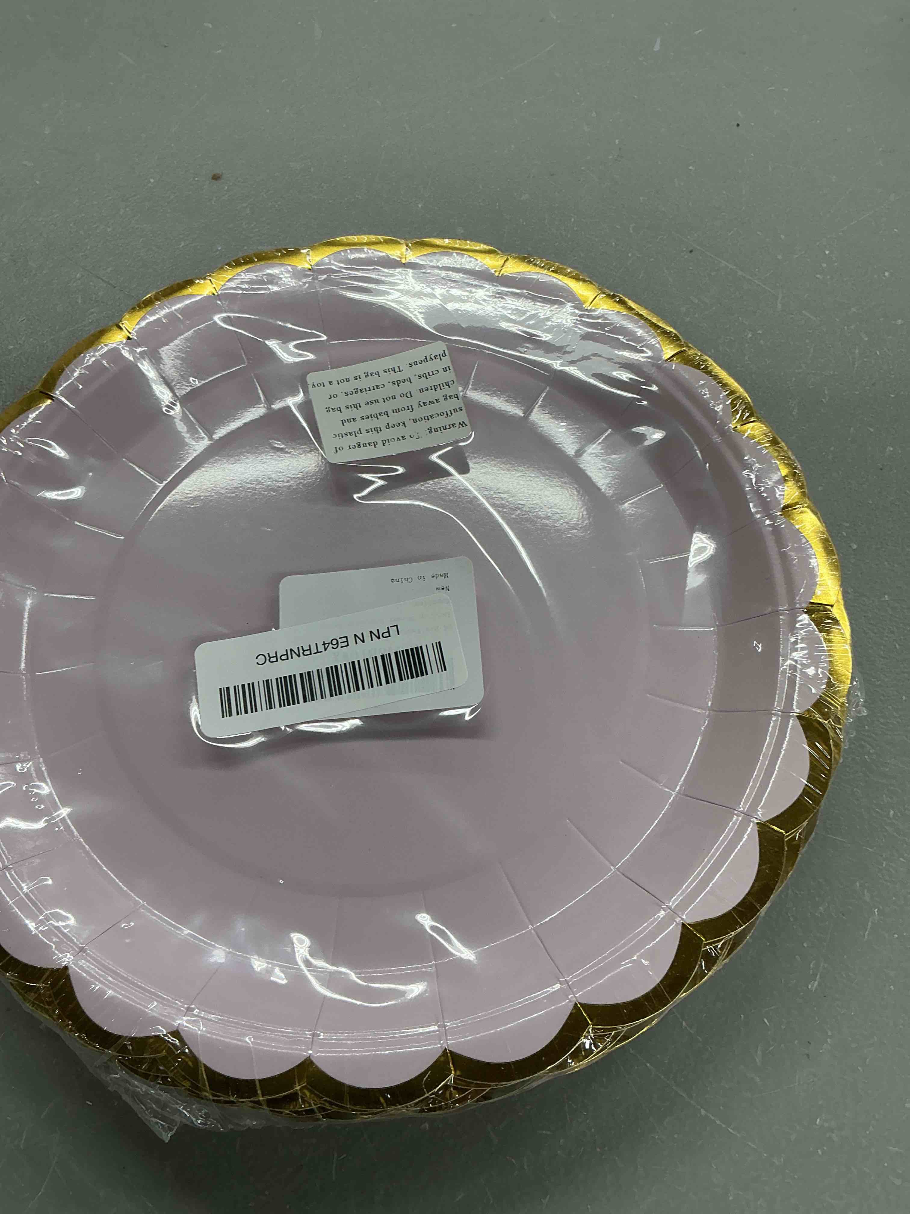 Condition photo showing Good Condition for peony man 24 pcs pastel scalloped paper plates disposable macaron party plates 9 inch gold edge colorful dinner plate pastel rainbow dessert plate for wedding birthday baby shower party supplies