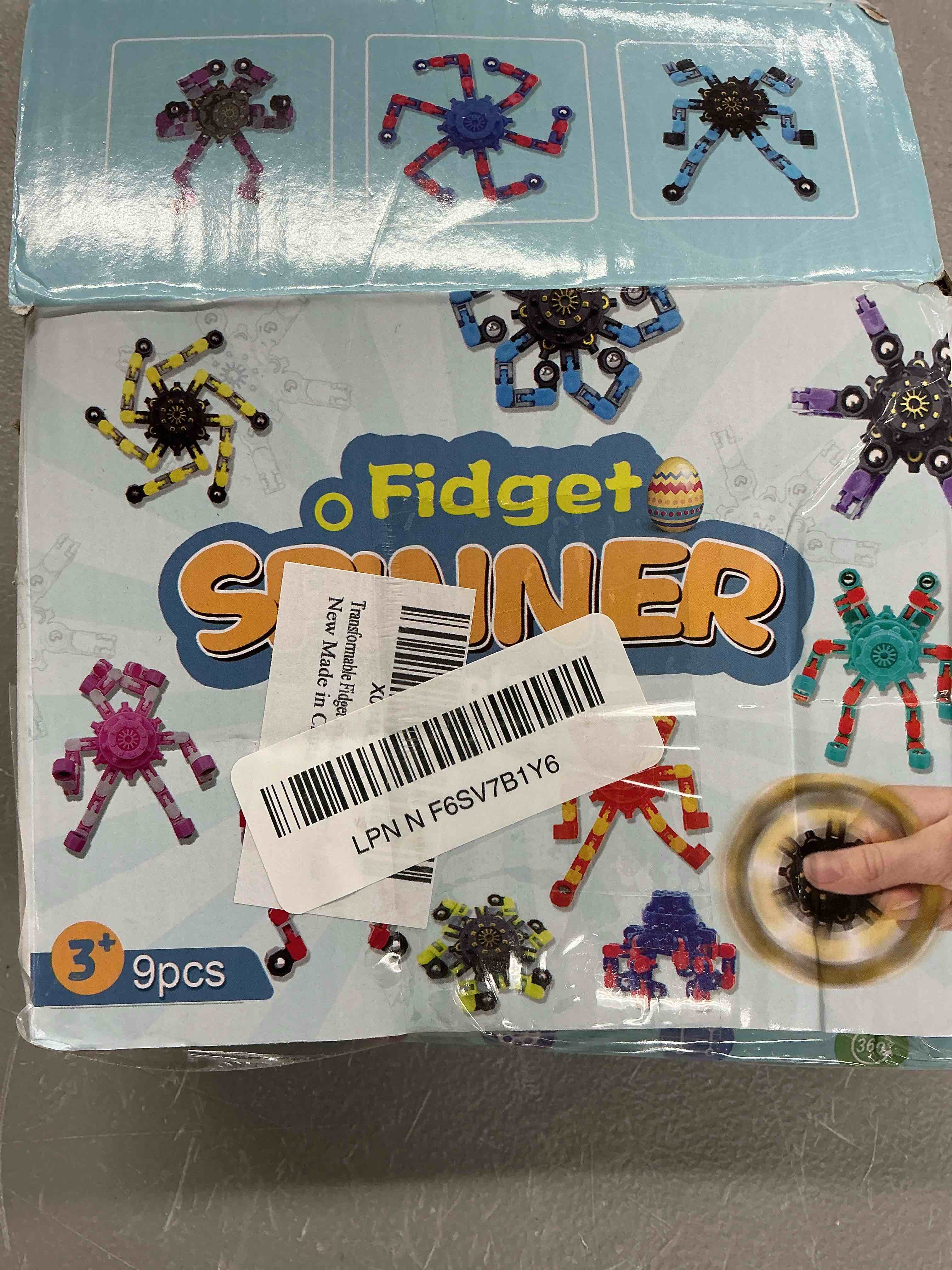 Condition photo showing New/Like New for transformable fidget spinners,9pcs funny sensory fidget toys deformable chain diy robot spinner,fingertip stress relief gyro toy kids easter basket stuffers party favors graduation gifts