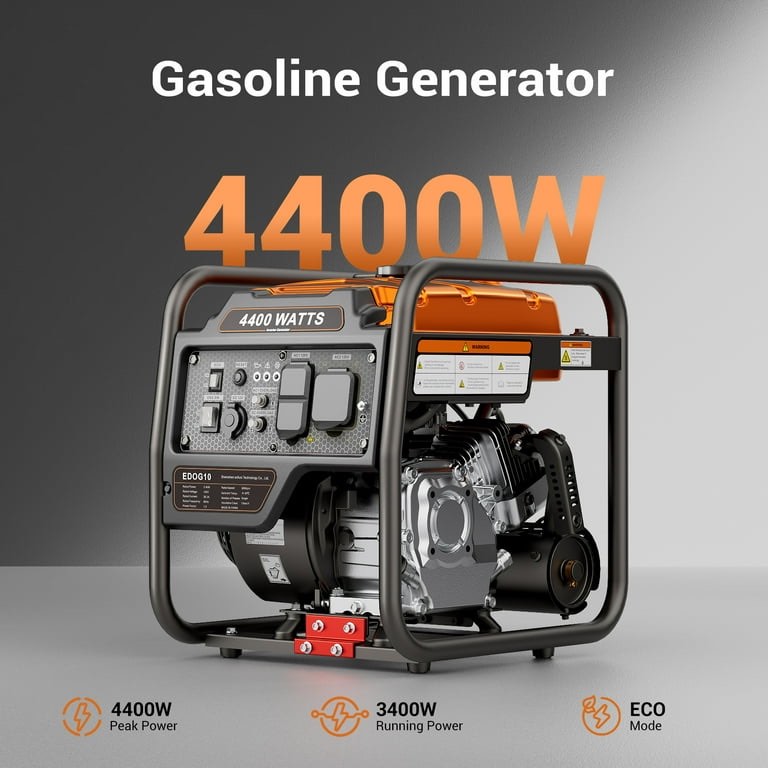 Efurden 4400-Watt Portable Inverter Generator  Gas Powered Generator for Emergency Home Backup  Outdoor Camping  RV Ready  EPA Compliant