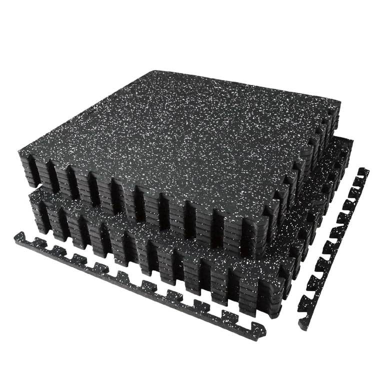 AIRHOP EVA Foam Interlocking Gym Floor Mats, 0.56" Thick, 48 Sq Ft, High-Density Flooring for Home Gym & Garage