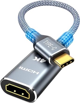 Highwings USB C to HDMI Adapter (4K@60Hz), USB Type C to HDMI Cable Adapter [High Speed, Thunderbolt 3/4 Ports], Compatible for iPhone 15/16 Pro/Max, MacBook Pro/Air, iPad, iMac and More 4K@60Hz-1 Pack Grey