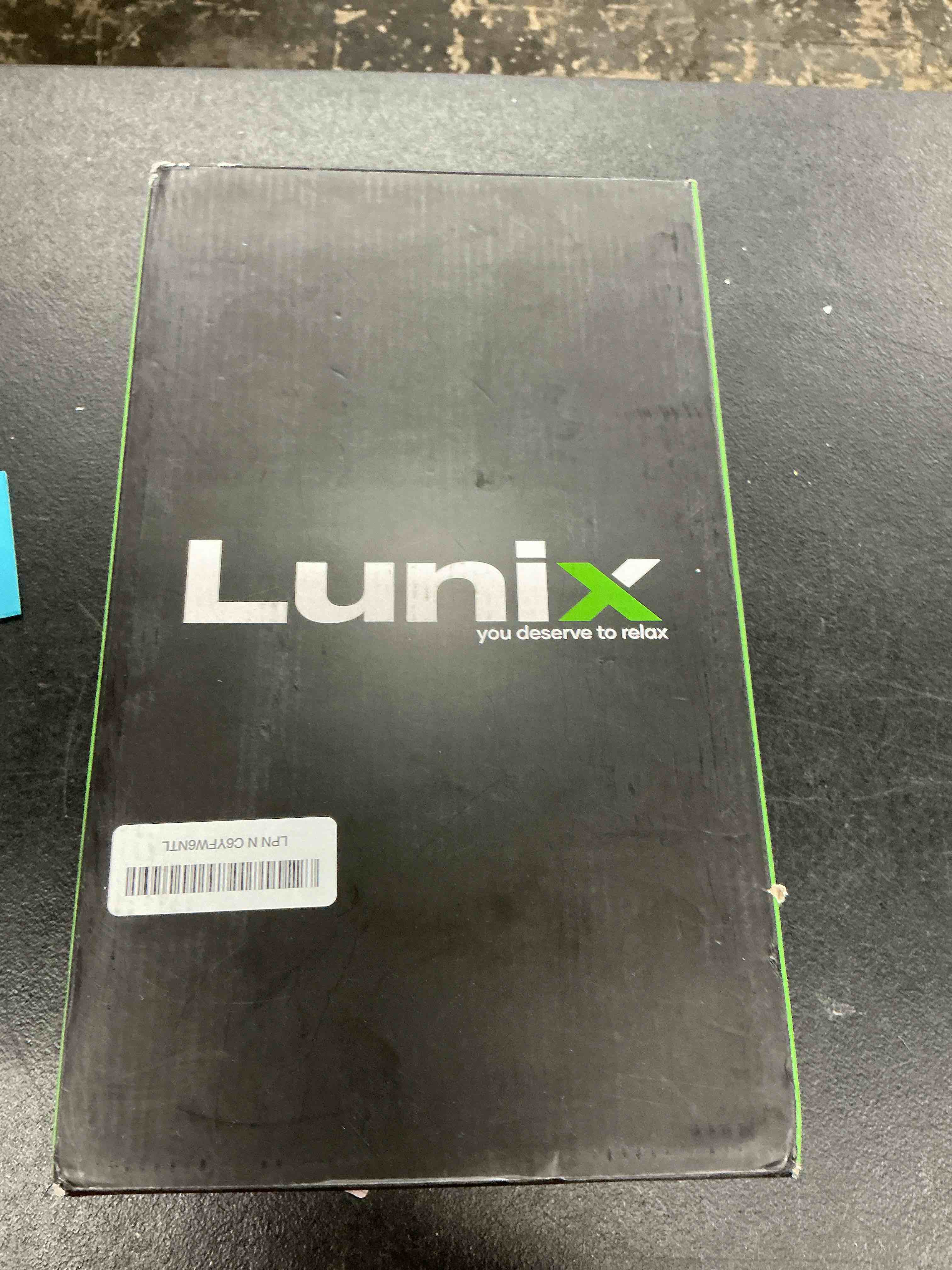 Condition photo showing New/Like New for lunix lx7 fsa hand massager with heat and compression, relaxing shiatsu massager machine for arthritis, pain relief, carpal tunnel, everyday comfort, patented touchscreen display, charcoal black