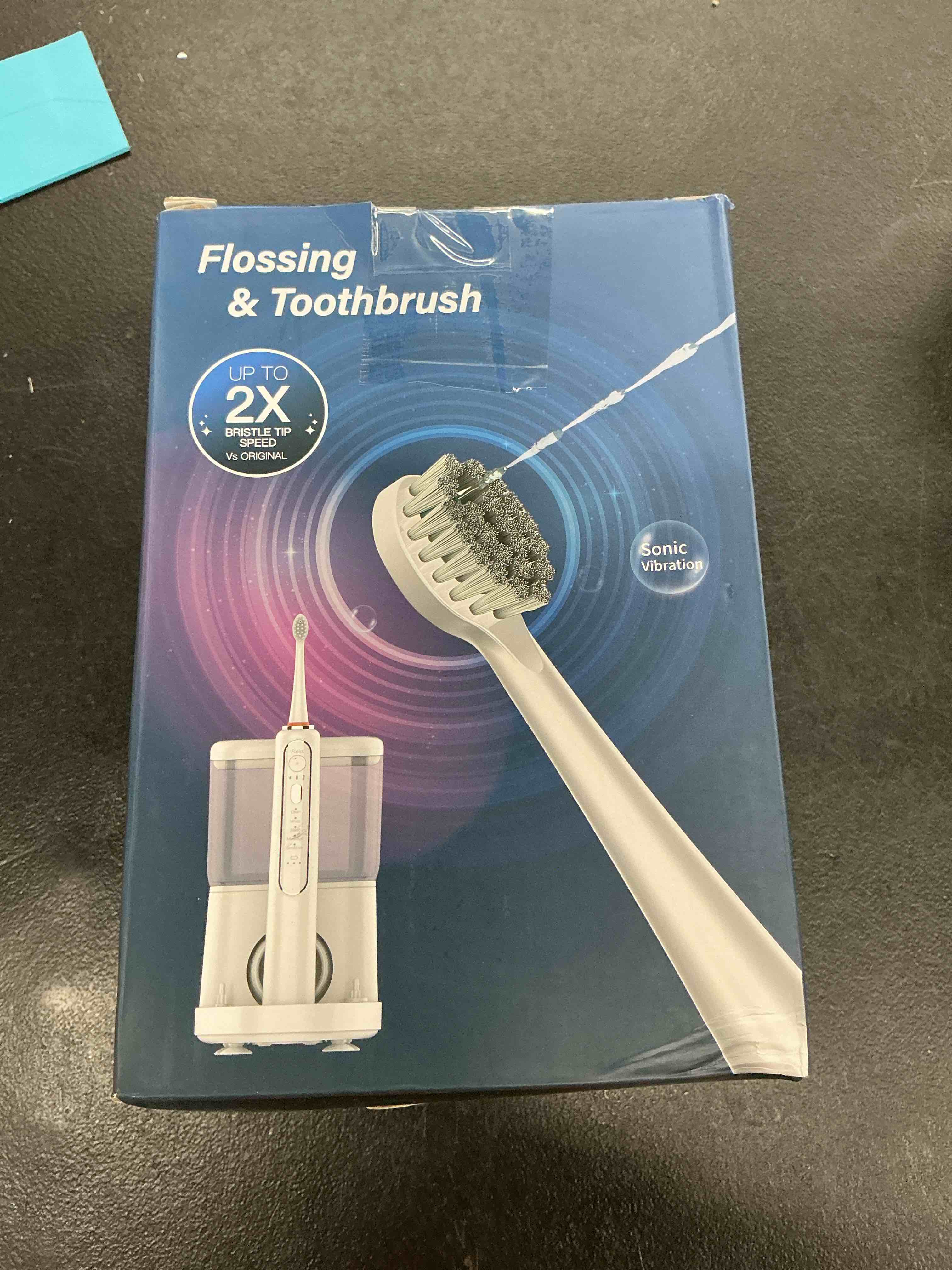 Condition photo showing Good Condition for electric toothbrush with water flosser - wireless charging 3 in 1 flossing toothbrush - 500ml professional cordless brush and flosser in one - 5 brush modes & 3 floss speed (white) a-white