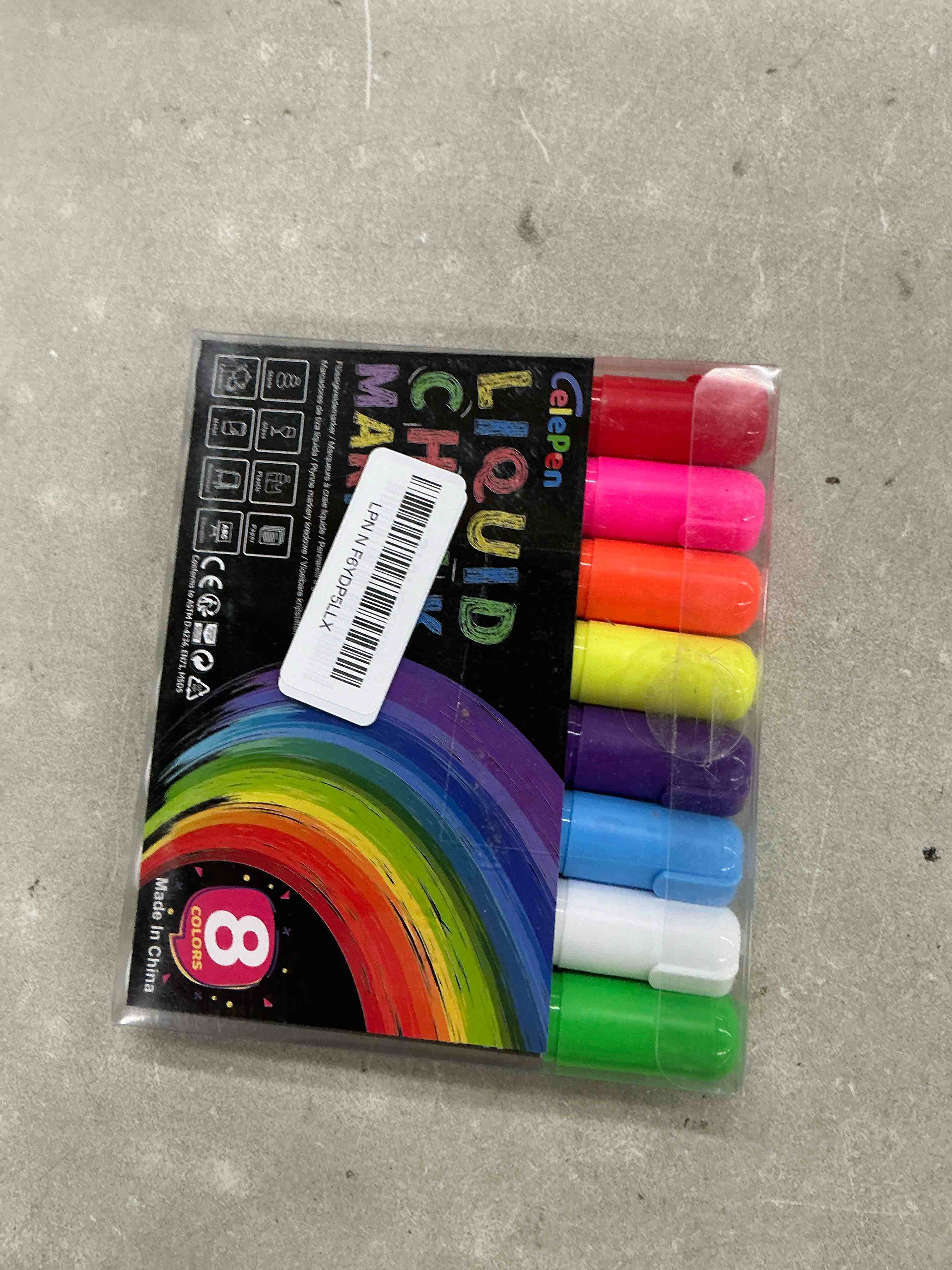 Condition photo showing Good Condition for celepen window chalk markers for cars glass washable, 8 colors jumbo liquid chalk marker pens with 10mm 3 in 1 nib wide tip, chalkboard markers car window paint pen for auto, mirror, poster jumbo-10mm