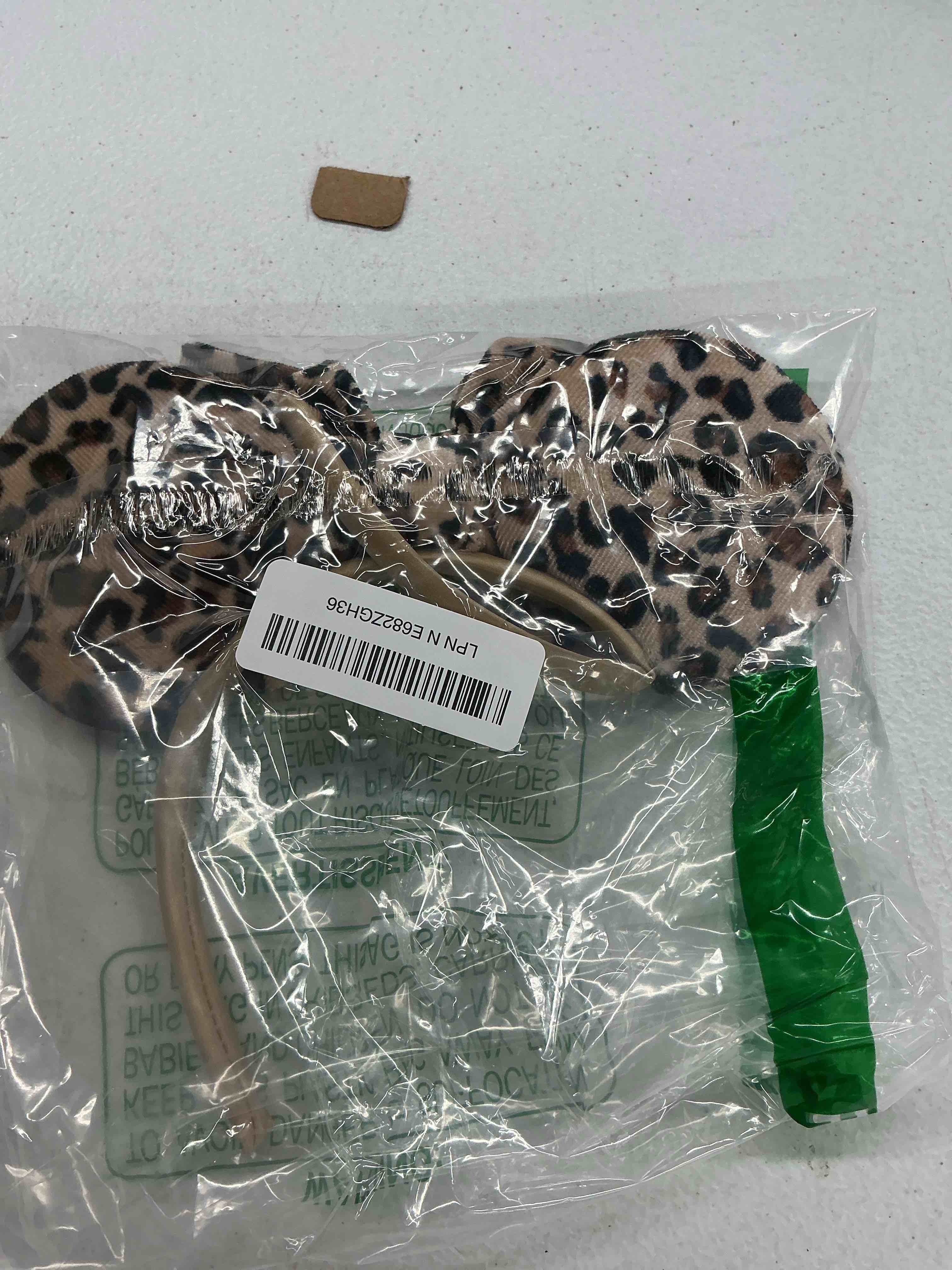 Condition photo showing Good Condition for leopard print mouse ears headband for women, leopard fuzzy bows | animal theme headband cute christmas hairband