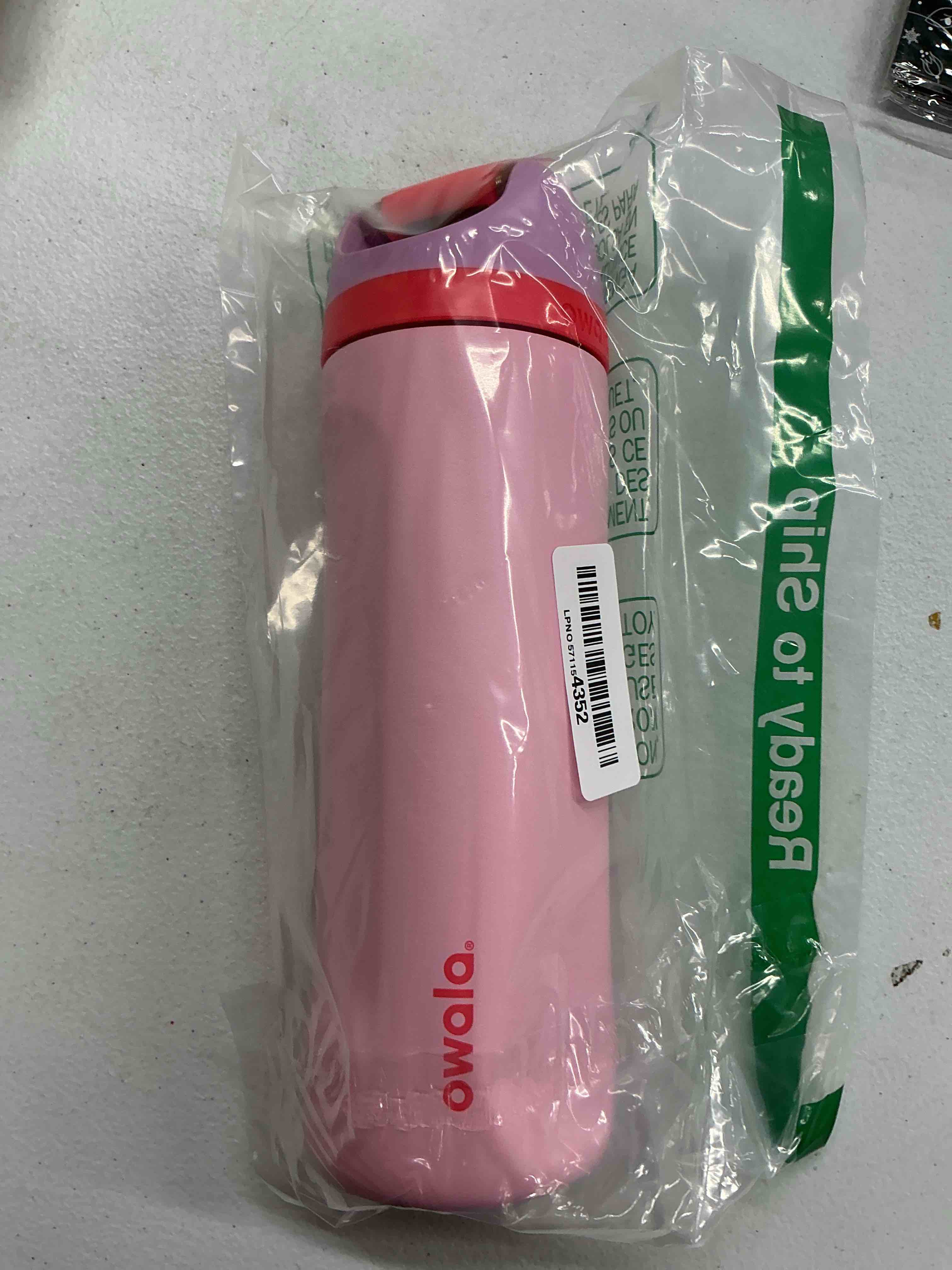 Condition photo showing Good Condition for owala freesip insulated stainless steel water bottle with straw for sports and travel, bpa-free sports water bottle, 24 oz, pink, angel food cake angel food cake 24 ounces