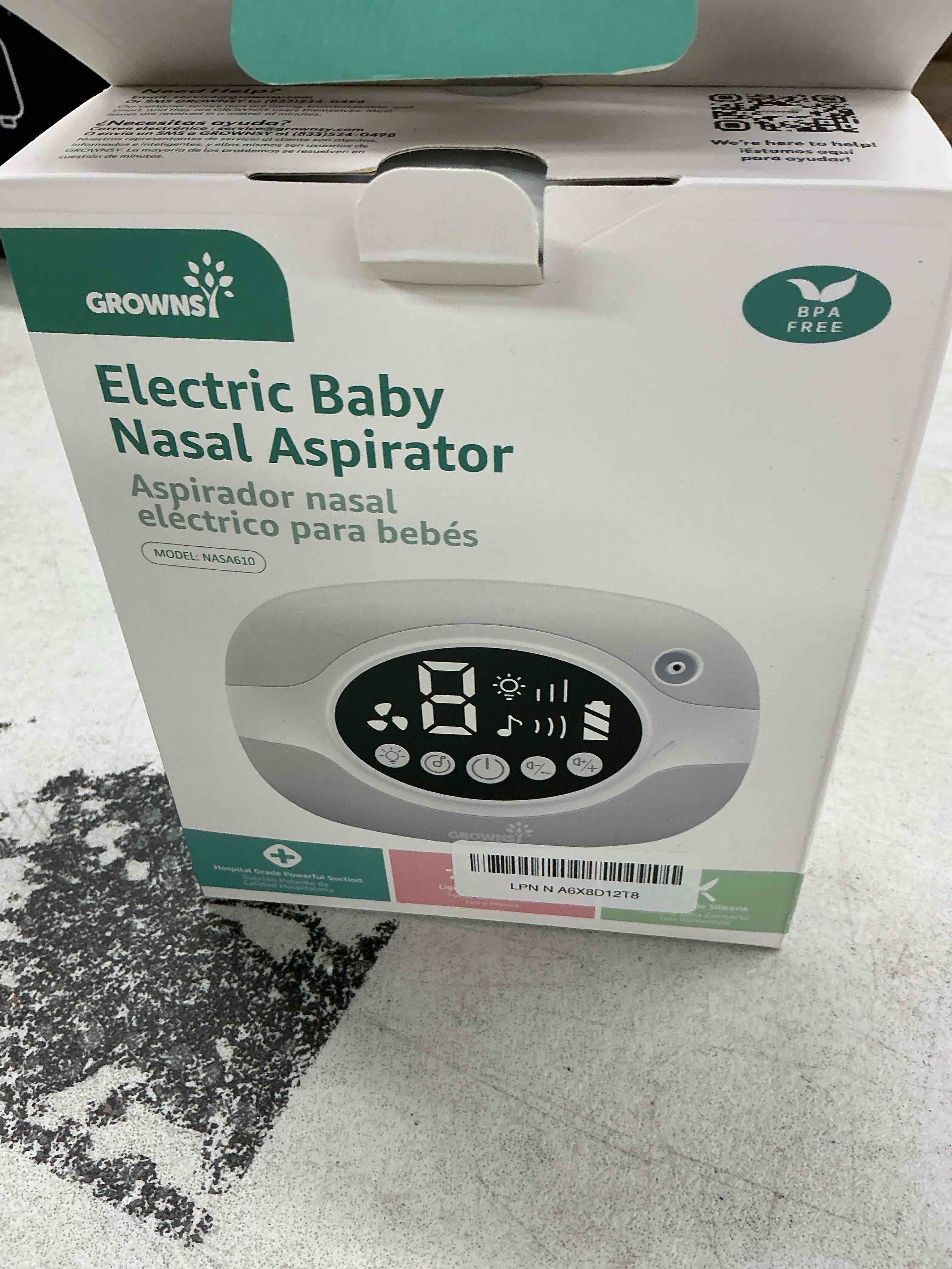 Condition photo showing Good Condition for grownsy electric nose suction for baby, hospital-grade nasal aspirator with night light,soothing lullabies, baby nose sucker with 9 adjustable suction levels, green green standard