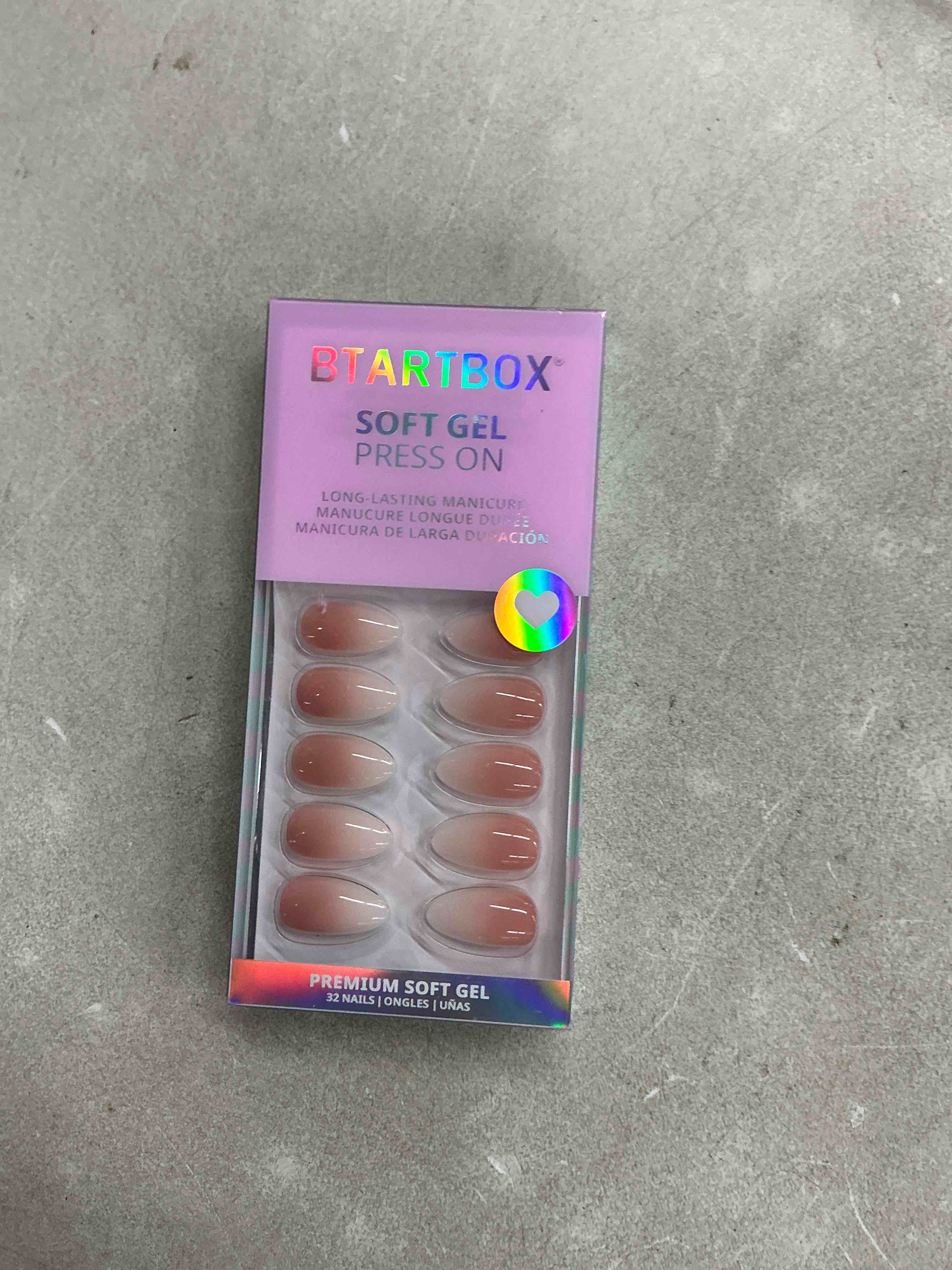 Condition photo showing New/Like New for almond press on nails medium - btartbox soft gel ombre fake nails with nail glue, semi-transparent reusable glue on nails in 16 sizes - 32pcs stick on nails kit, vanilla cream almond 11-vanilla cream almond