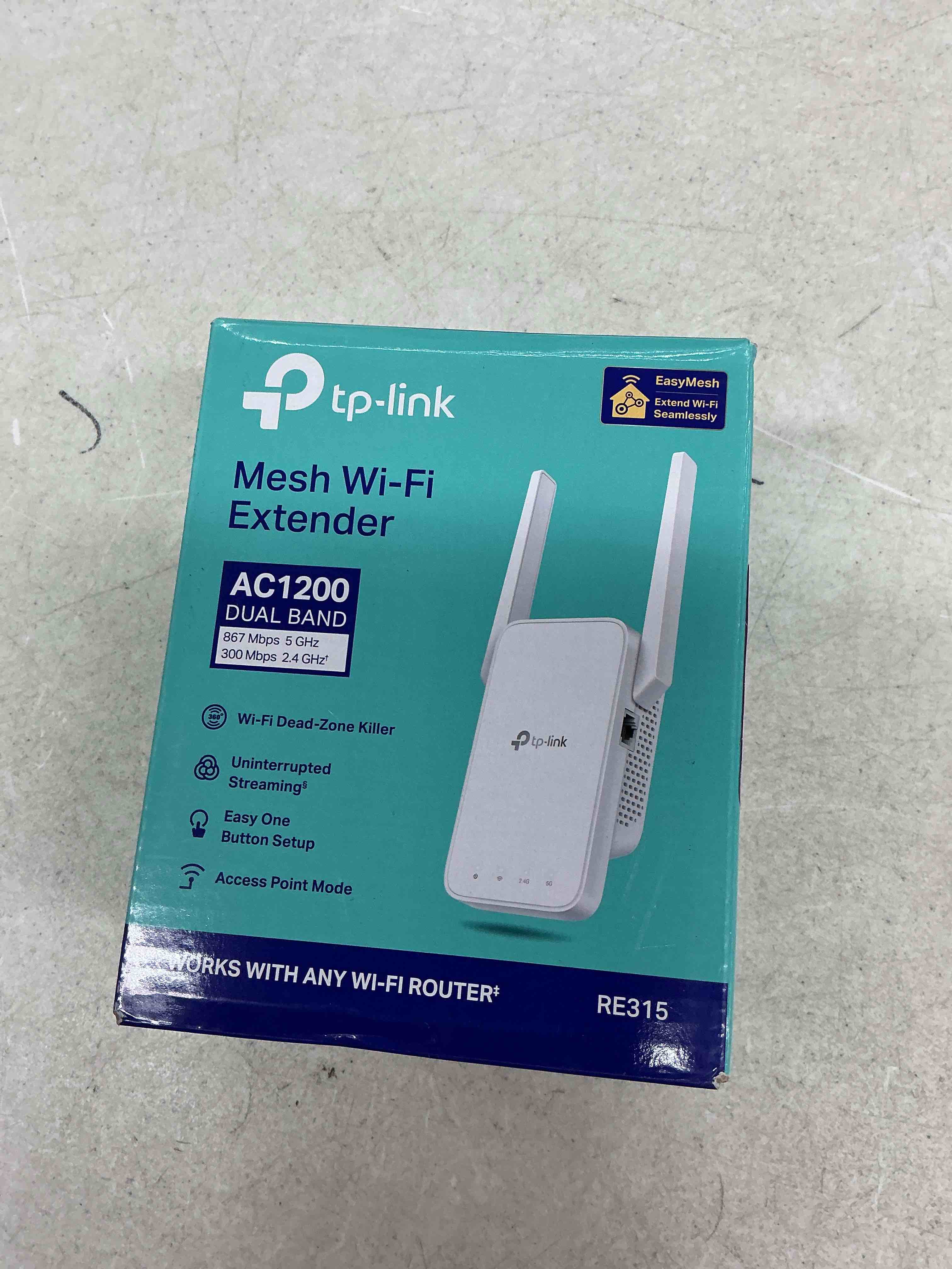 Condition photo showing Good Condition for tp-link ac1200 wifi extender, 2023 engadget best budget pick, 1.2gbps signal booster for home, dual band 5ghz/2.4ghz, covers up to 1500 sq.ft and 30 devices,support onemesh, one ethernet port (re315) wi-fi 5 ac1200