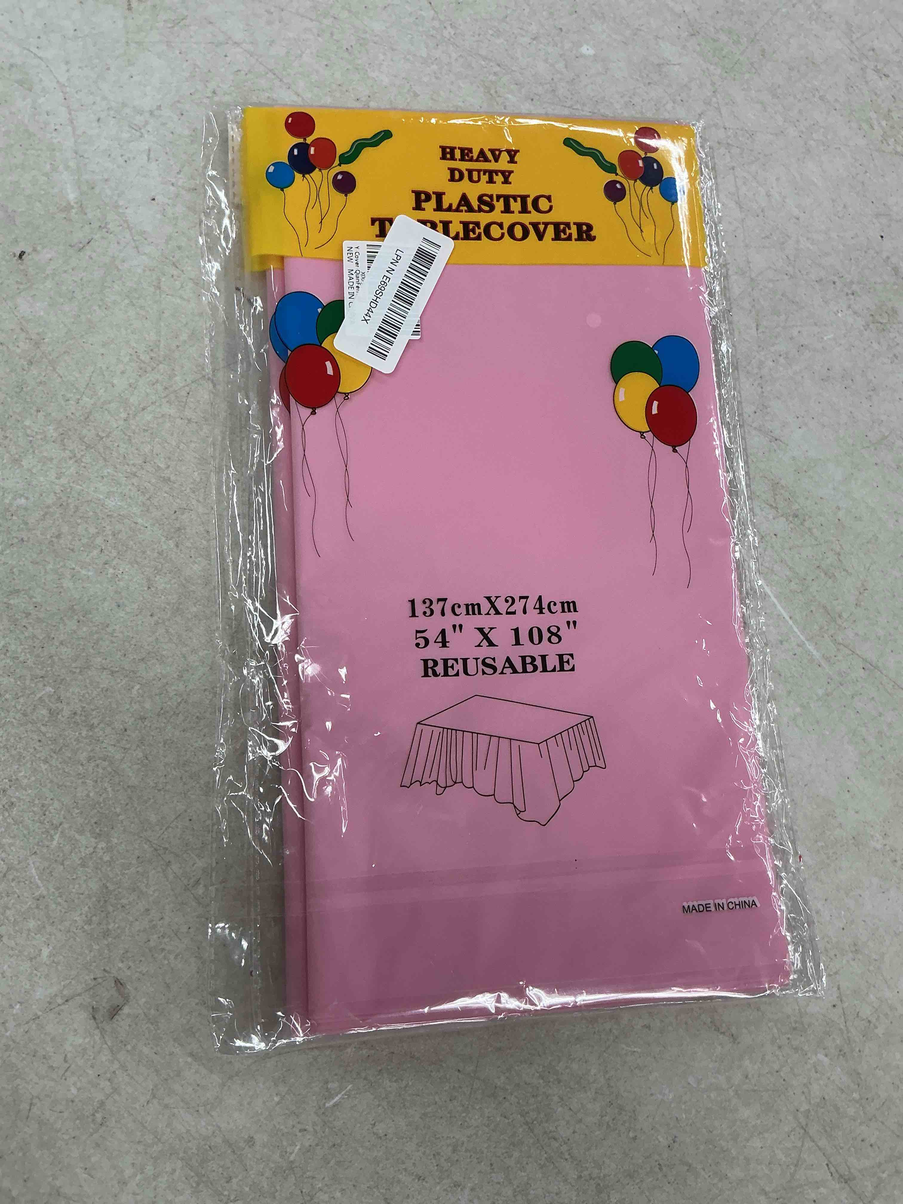 Condition photo showing Good Condition for 2 pack plastic tablecloths disposable plastic table covers cloths bbq picnic birthday wedding parties tablecloth oil-proof waterproof table cloth light weight thin pink cover 54 x 108 in light pink 2