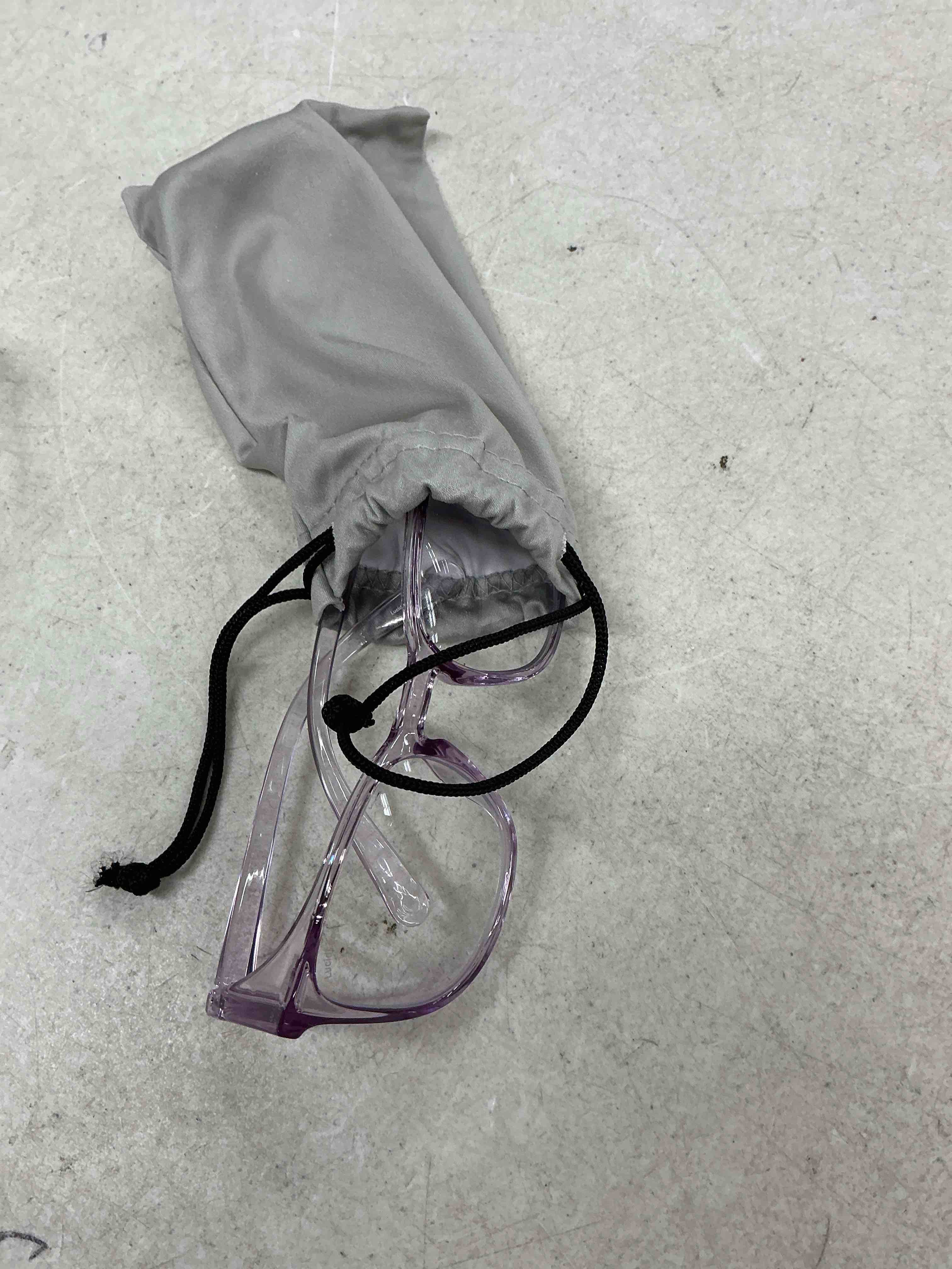 Condition photo showing Good Condition for stoggles square z87.1 certified polycarbonate safety glasses, scratch & shatter-proof, blue-light & uv blocking lens, top & side shields, anti-fog dip coated, durable, protective & stylish eyewear medium lilac
