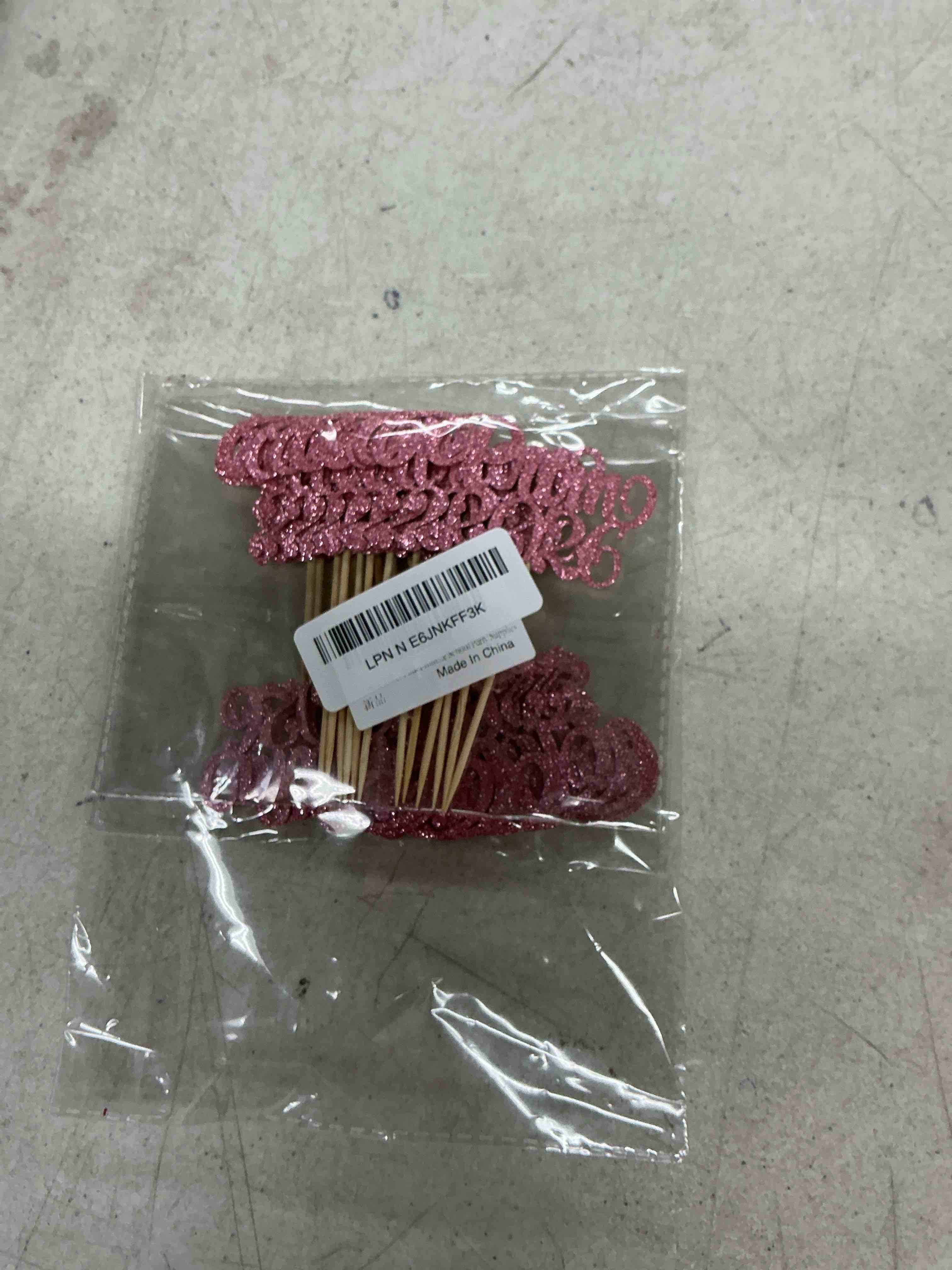 Condition photo showing Good Condition for gyufise 24pcs pink prom 2026 cupcake toppers glitter graduation night party cupcake picks class of 2026 decorations for 2026 graduation prom theme school party supplies style 2 pink