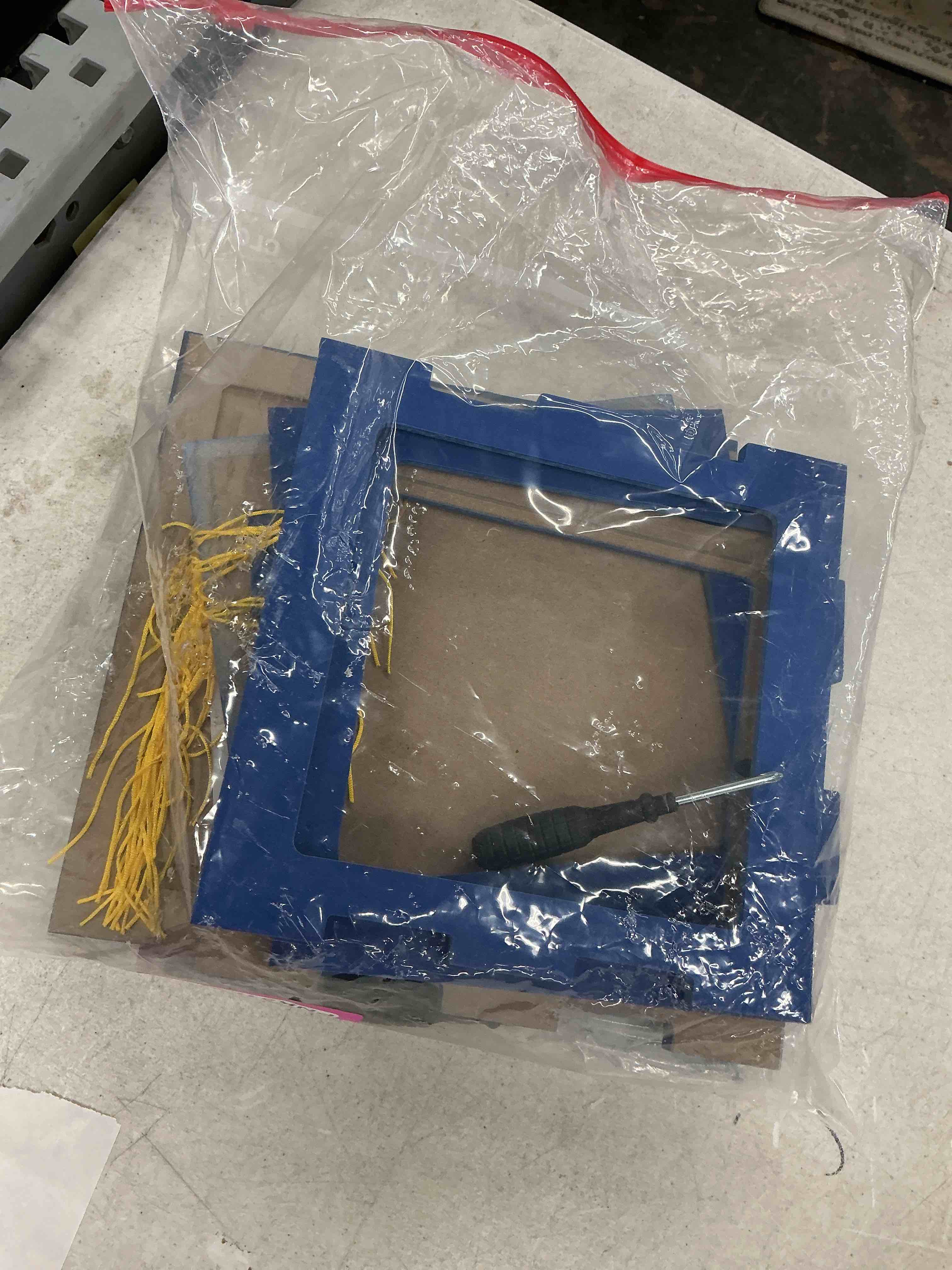 Condition photo showing Good Condition for menkxi 2026 wooden graduation card box holder for party with picture frame graduation cap shaped gift card box decorations with tassel for grad college party favors(blue)