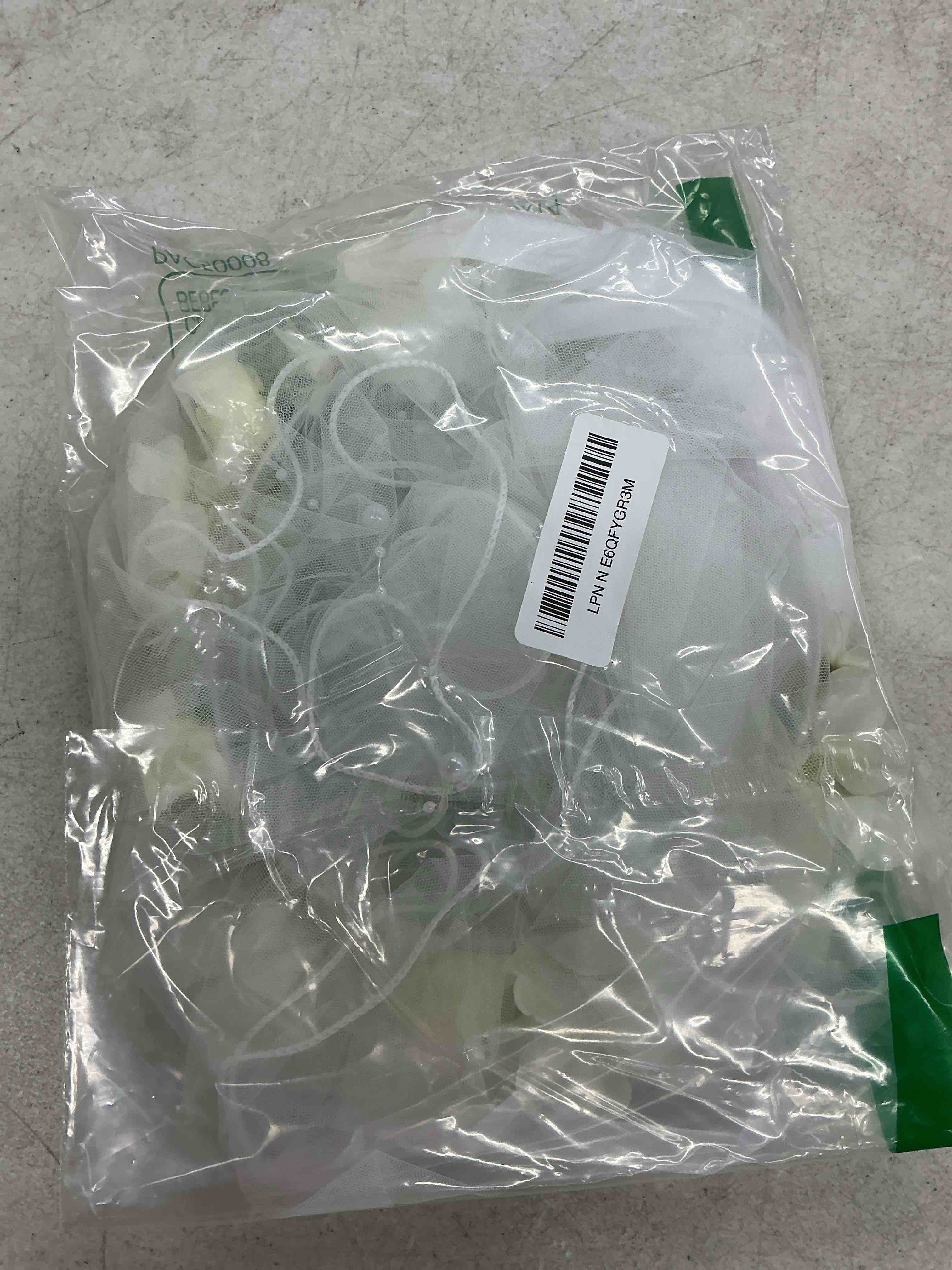 Condition photo showing Good Condition for casoty girls first communion veil white floral wreath headband with pearls bow headpiece soft tulle veil for catholic baptism wedding flower girl party photography white-1