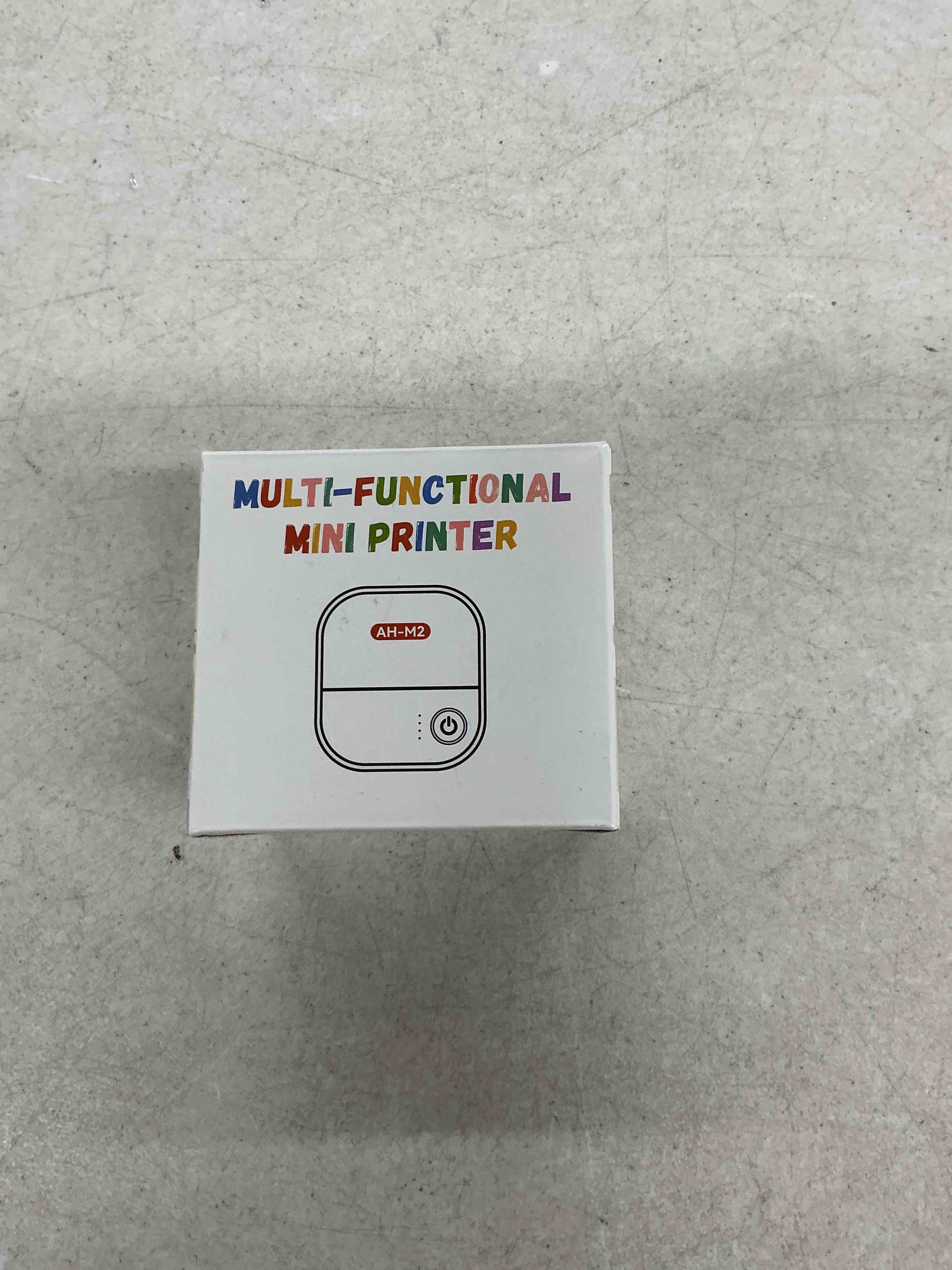 Condition photo showing Good Condition for mini sticker printer ahm2, mini thermal printer with 3 rolls paper, portable bluetooth inkless printpods, pocket label maker suitable for creative kids diy, diaries, photos, study notes -white