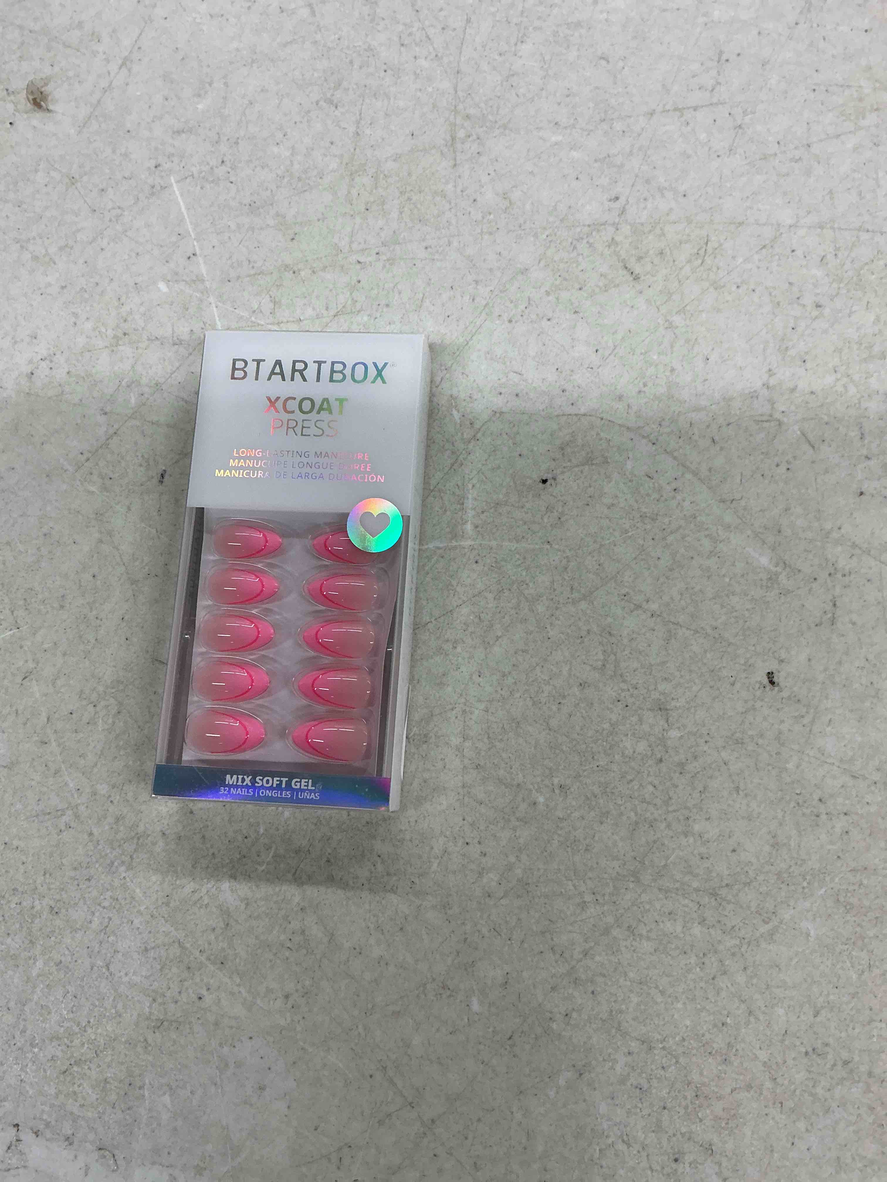 Condition photo showing Good Condition for btartbox french tip press on nails - social grace, lamp-curable 4-week wear hot pink short almond press on nails with glue and adhesive tabs, easy-to-apply in 16 sizes - 32 nails all-in-one kit a8-social grace