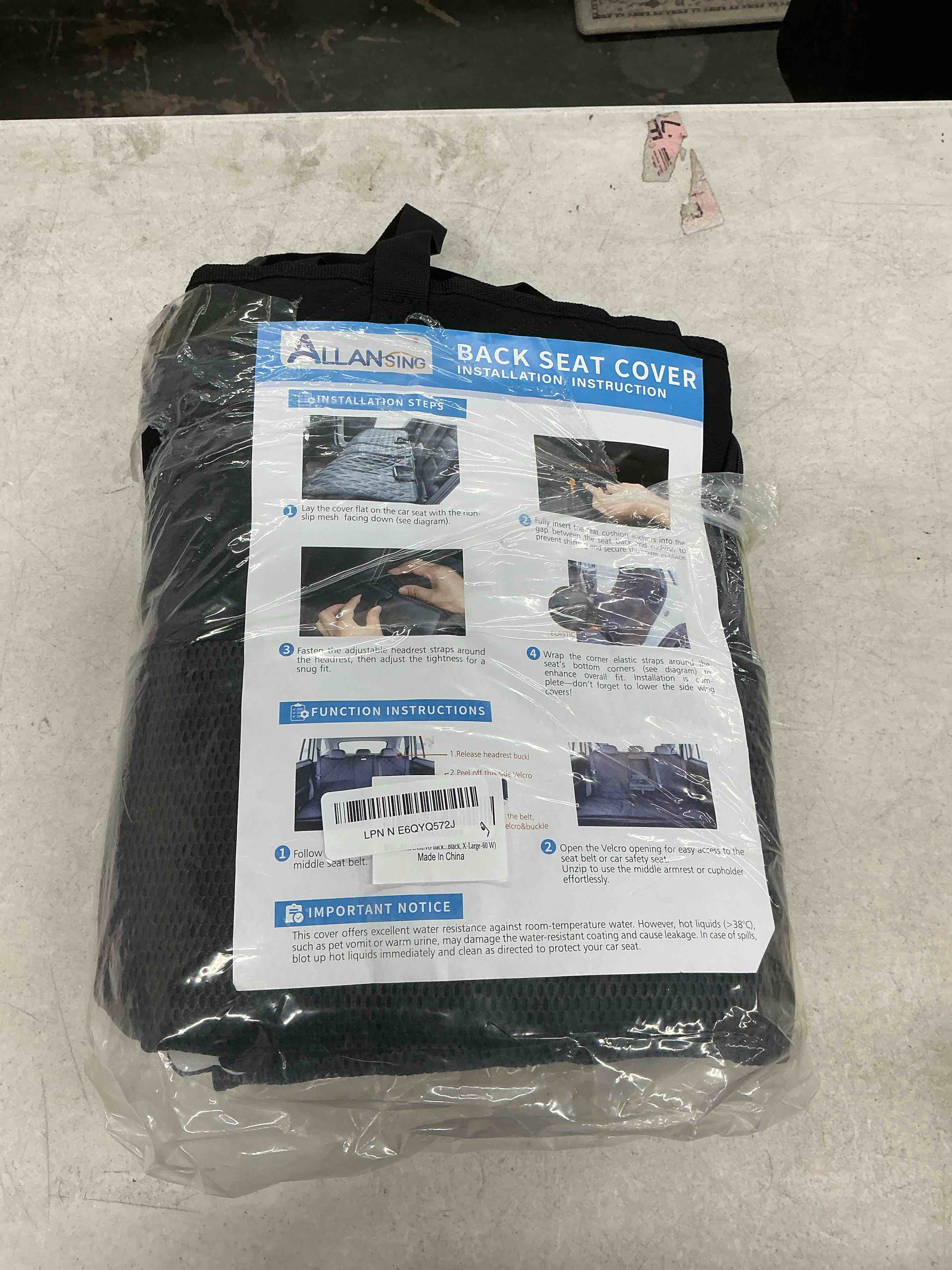 Condition photo showing Good Condition for upgraded 900d heavy duty dog back bench seat cover, car seat protector, fits full size trucks, 3 seatbelts & armrest compatible, waterproof nonslip pet backseat cover for dogs & kids black x-large-60"w