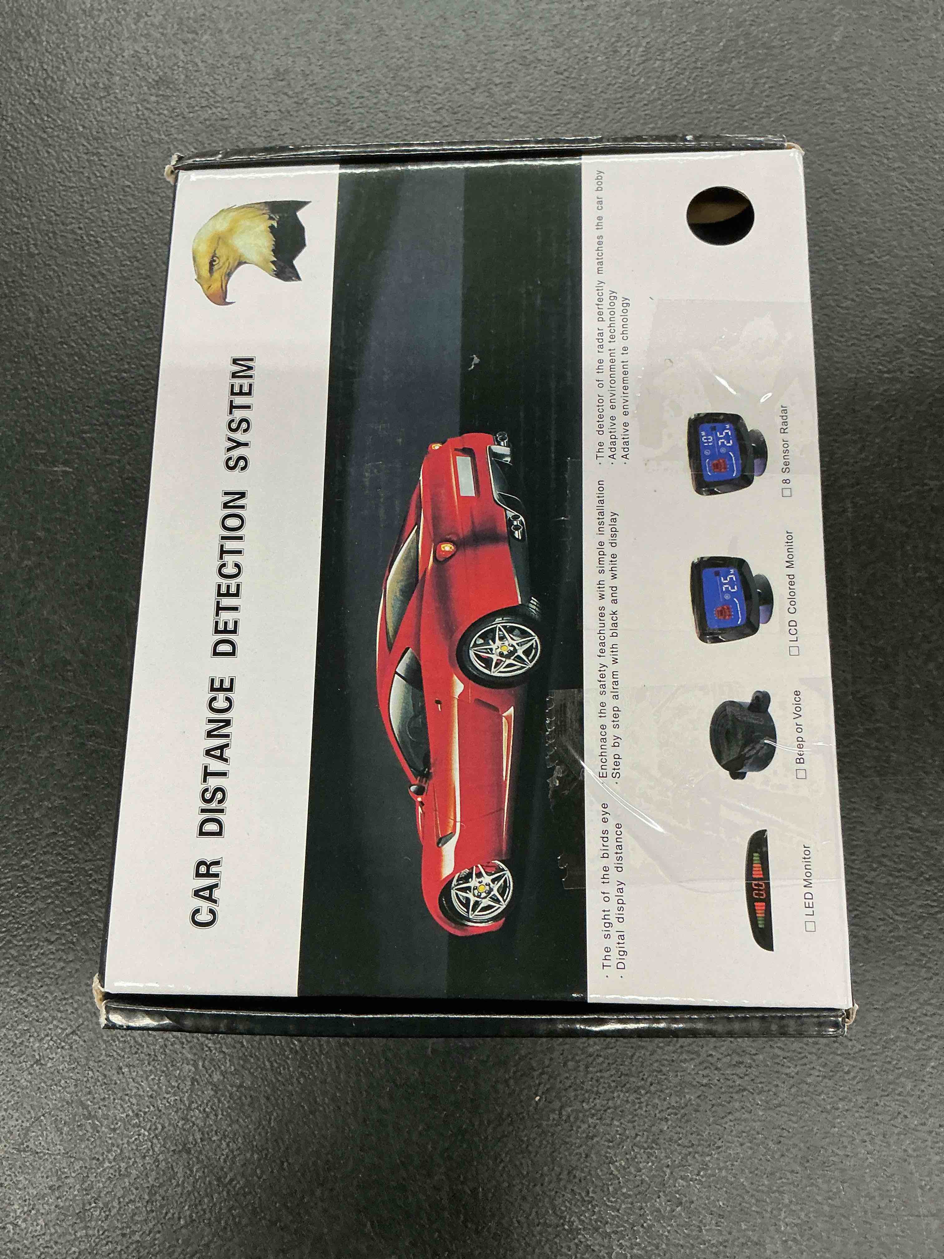 Condition photo showing Good Condition for car auto reverse parking sensor system with 8 parking sensors distance detection + led distance display + sound warning (gray color) grey