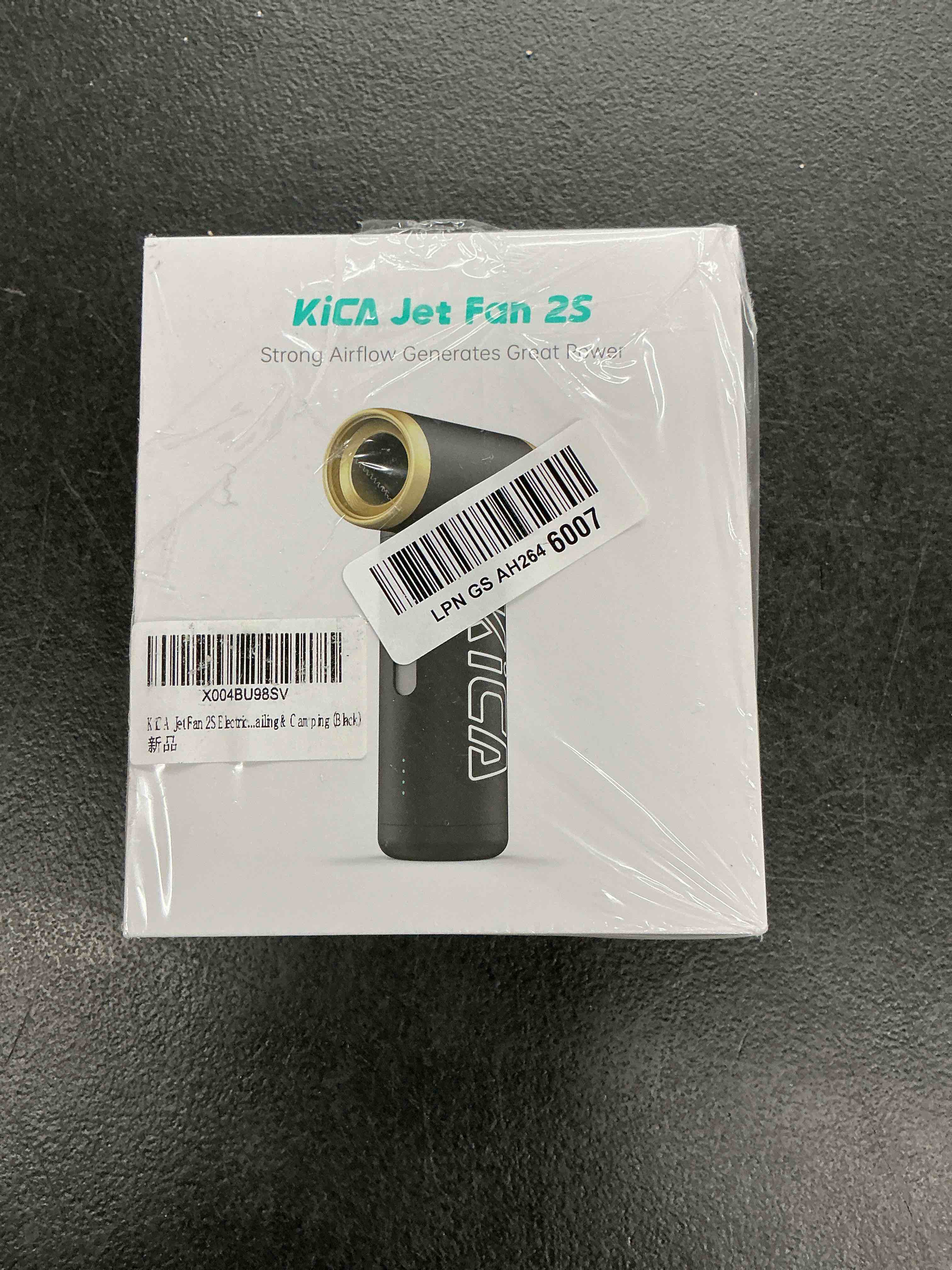 Condition photo showing New/Like New for kica jet fan 2s electric air duster - 117000rpm high-speed portable turbo fan, aluminum alloy mini jet blower, stepless speed cordless air duster for pc keyboard, car detailing & camping (black)