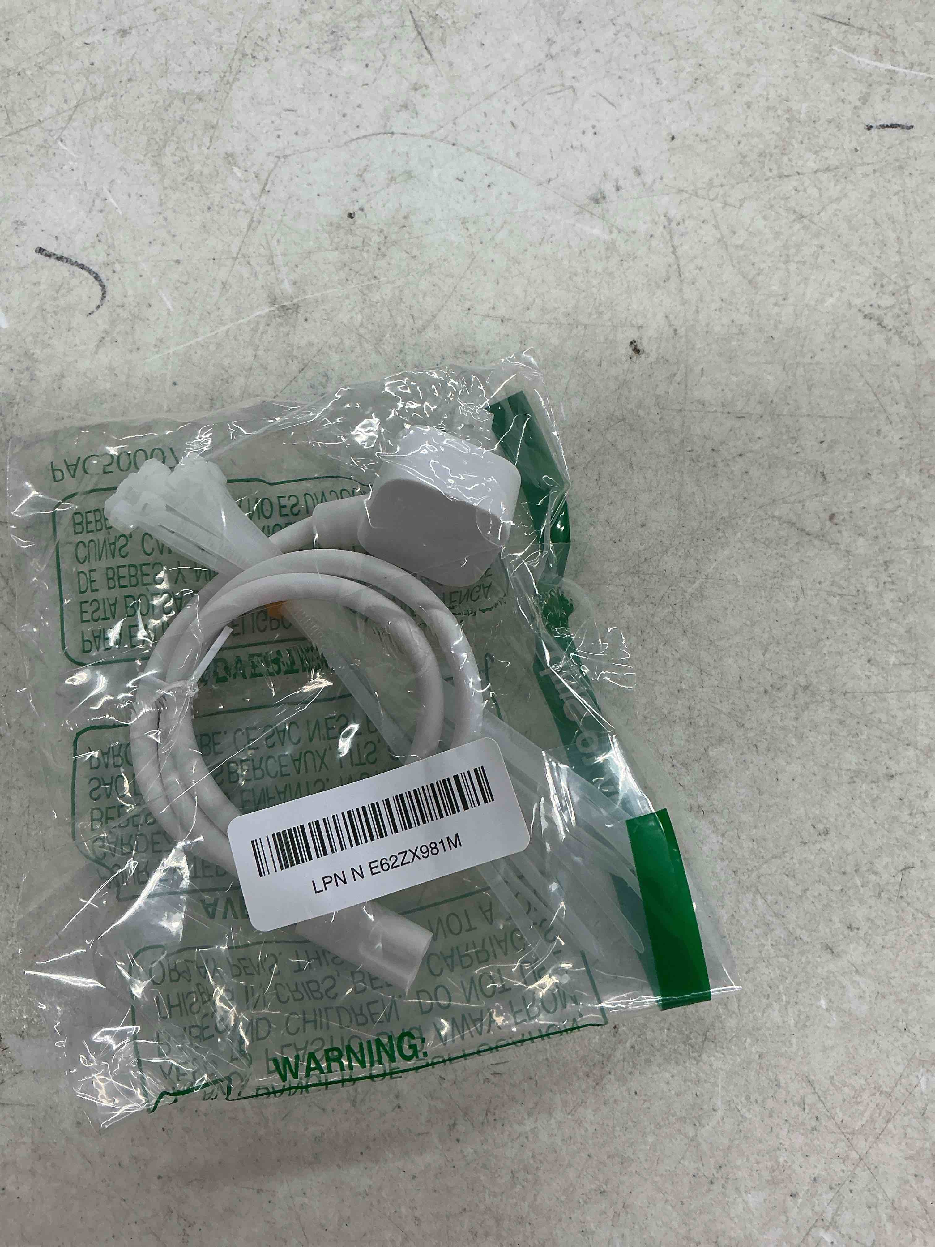 Condition photo showing Good Condition for adoreen non-polarized 45 degree flat plug replacement tv power cord 2 ft, 2-prong 1-15p to iec 320 c7 c8 ac supply cable low profile for samsung lg sony apple tv lcd led xbox, 18/2 awg-etl-white+ties angled to straight 2ft