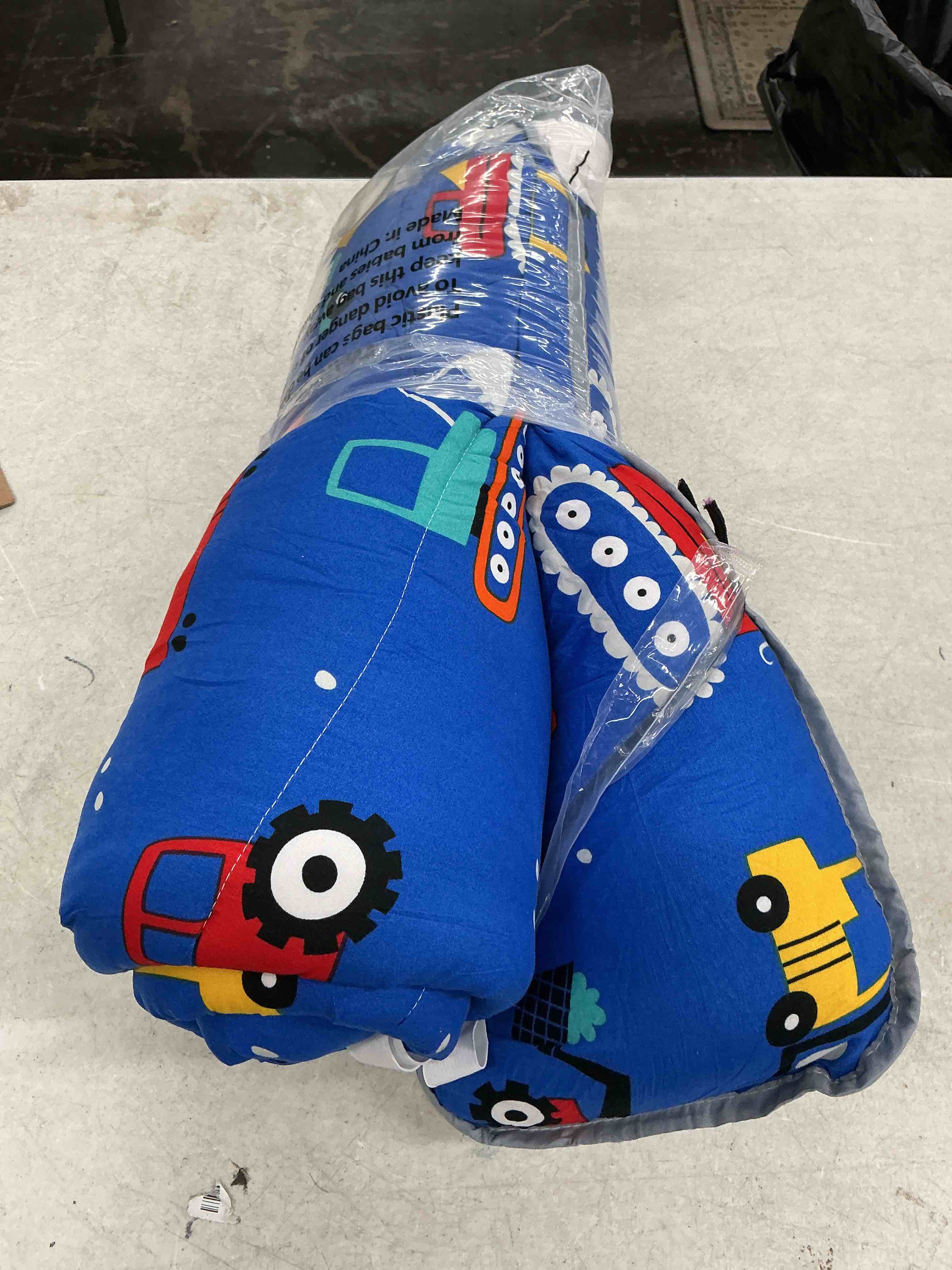 Condition photo showing Good Condition for primlect thickened toddler nap mat with removable pillow and minky blanket, extra large 55''x35'' sleeping bag, washable, roll up, perfect for daycare, preschool, kindergarten, boys and girls blue car
