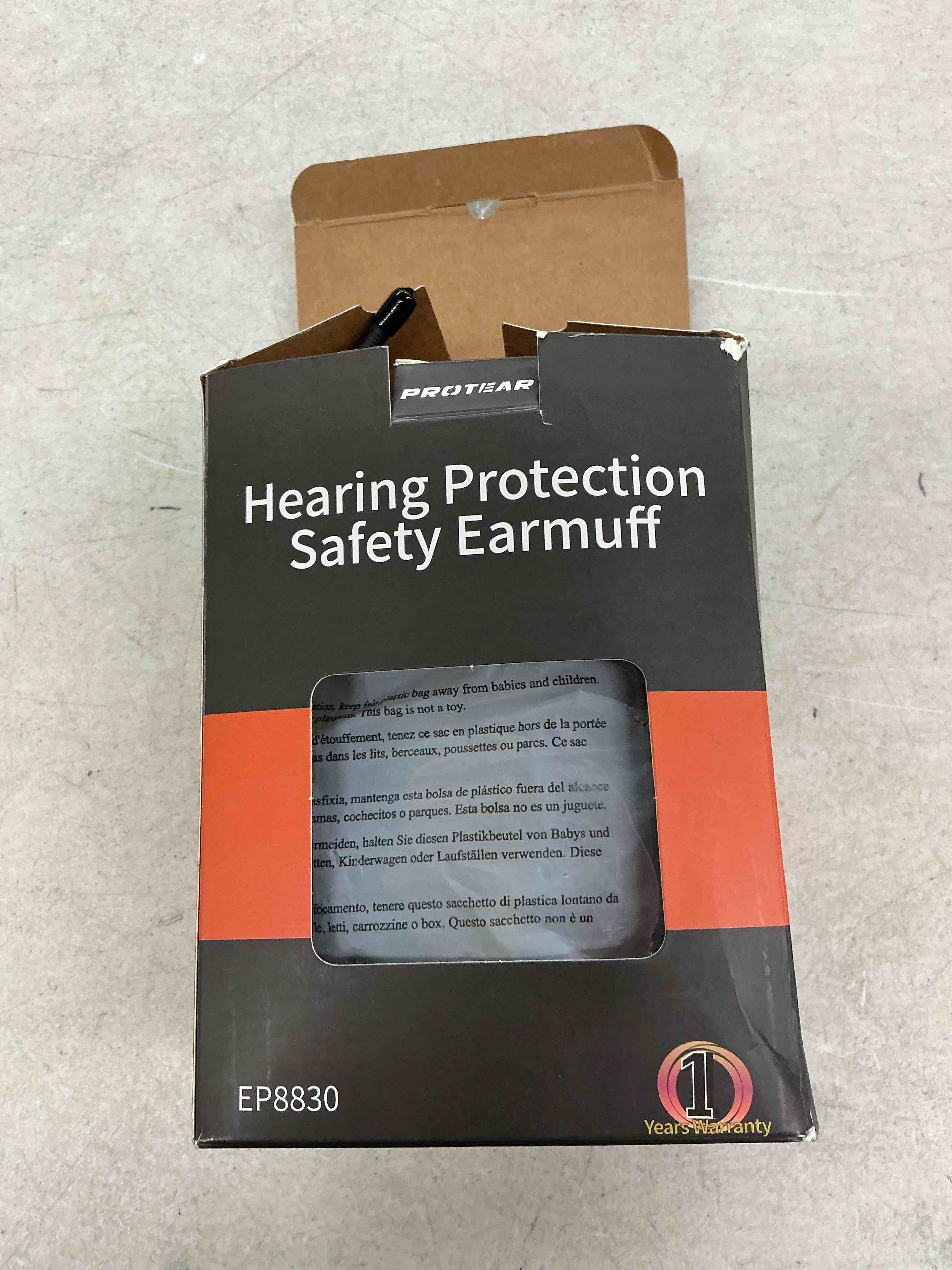 Condition photo showing Good Condition for am/fm radio headphones 25db nrr,noise reduction safety earmuffs,digital display headset,powered by aa battery,hearing protection for walkman mowing lawn work,black