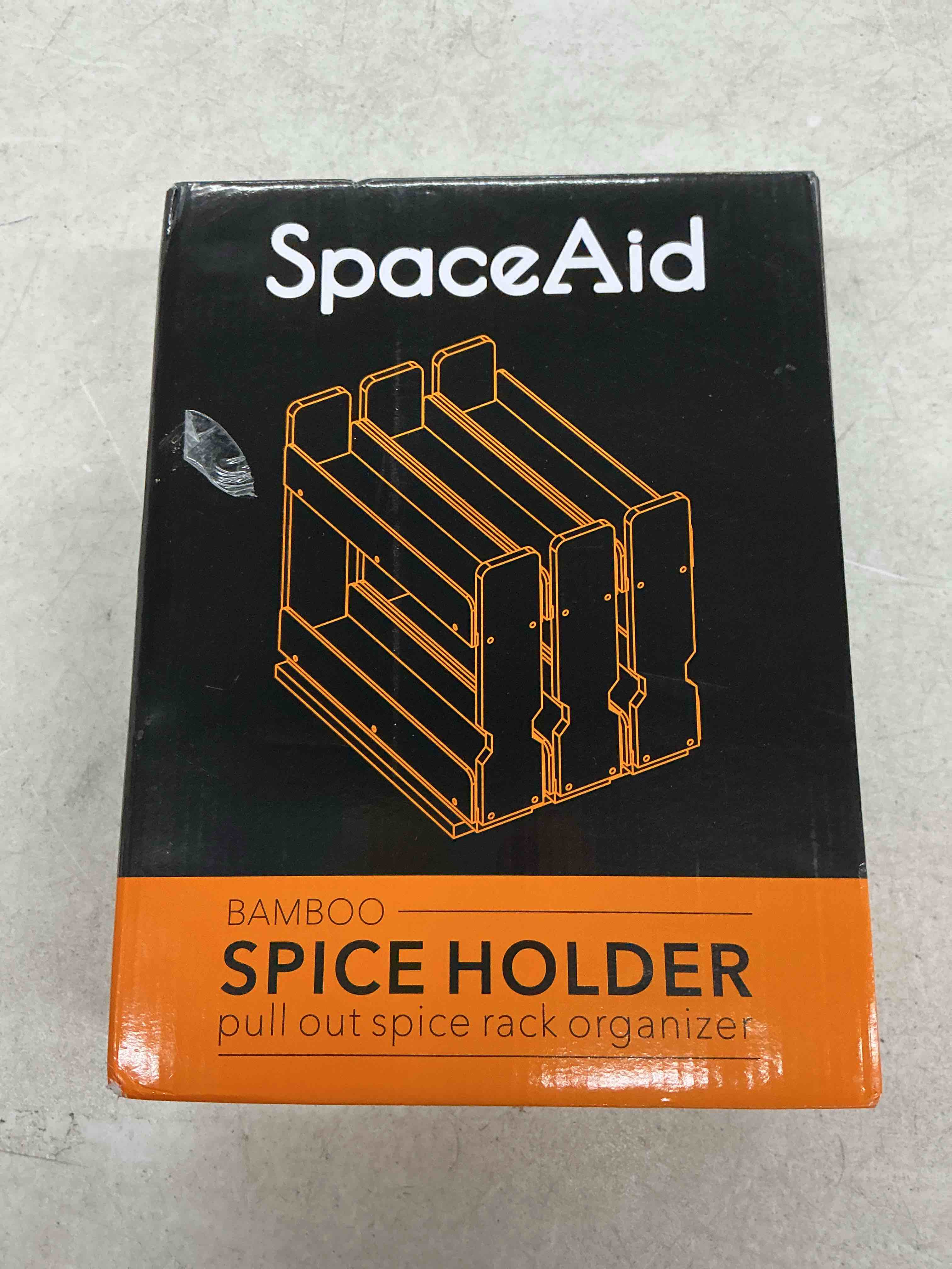 Condition photo showing Good Condition for spaceaid bamboo pull out spice rack organizer for cabinet, heavy duty slide out seasoning kitchen pantry sliding vertical organization, 7.6" wide, 3 drawers(2" wide), 2-tier, natural 7.6" wide, 3 drawers(2" wide), 2-tier natural