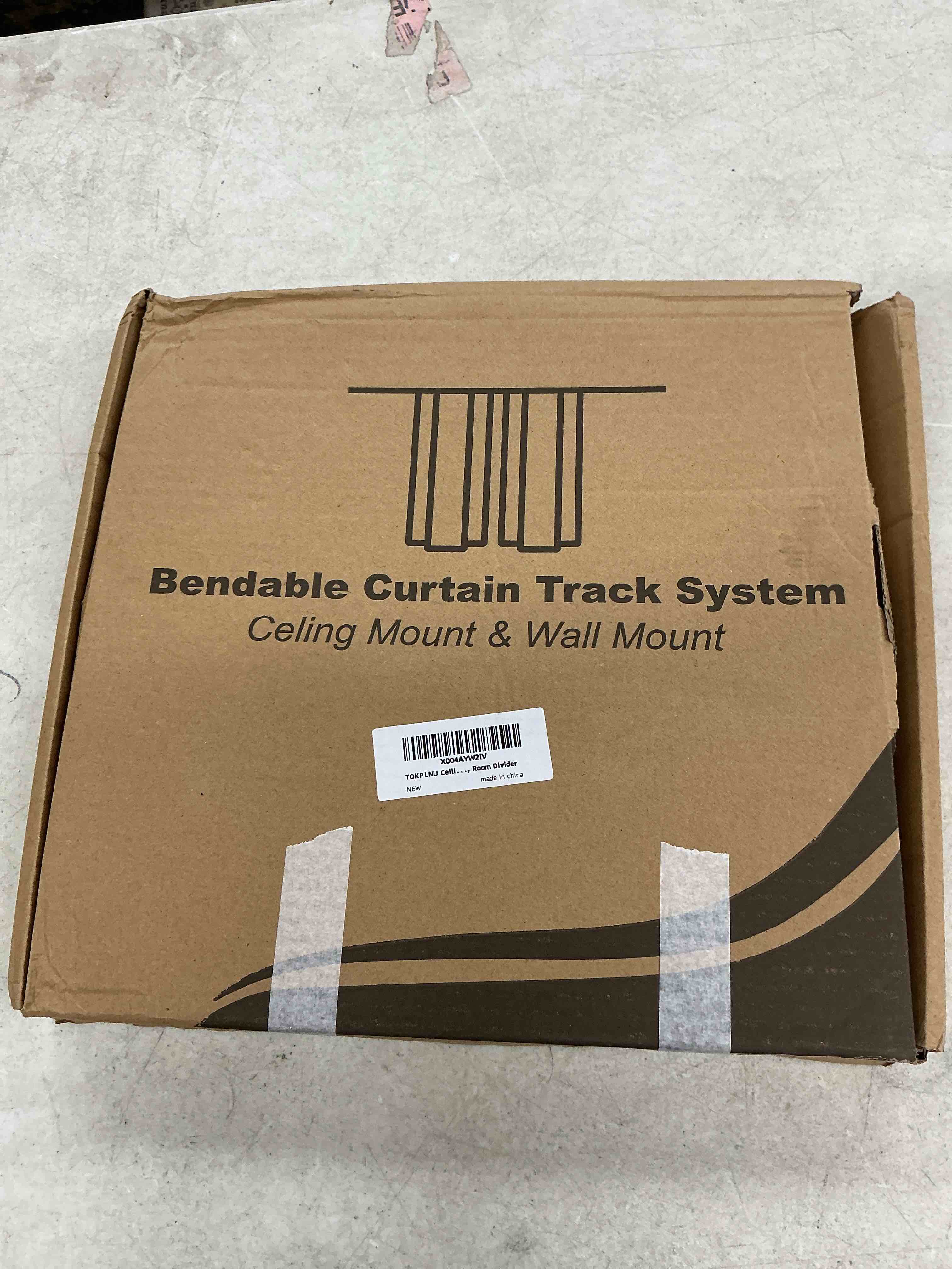 Condition photo showing Good Condition for tokplnu ceiling curtain track curved curtain rail wall mount flexible bendable curtain track 20 ft black sliding track system set for bay window, room divider black 20 ft