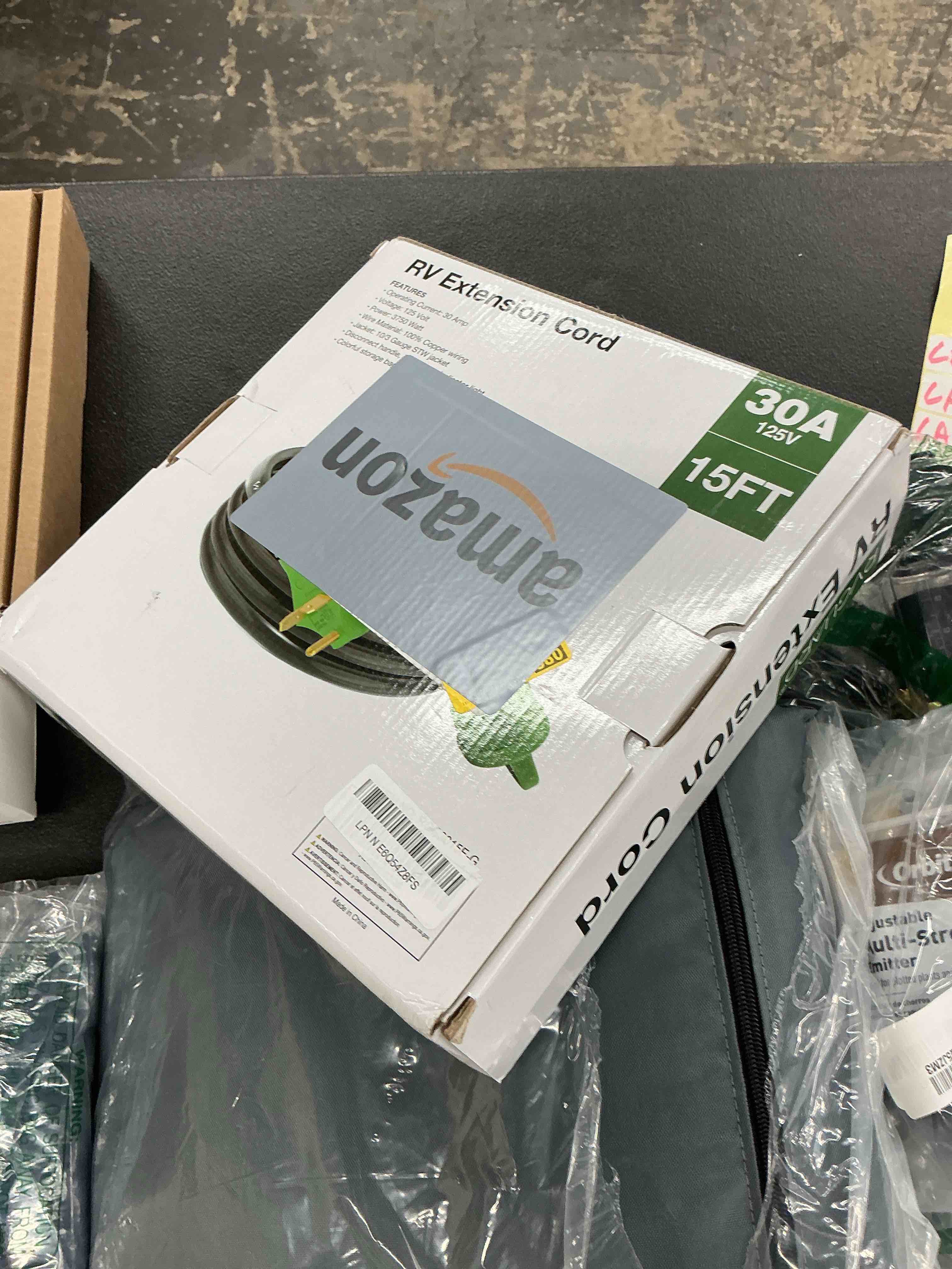 Condition photo showing Good Condition for rvguard 30 amp 15 foot rv extension cord, heavy duty 10/3 gauge stw cord with led power indicator and cord organizer, tt-30p/r standard plug, green, etl listed