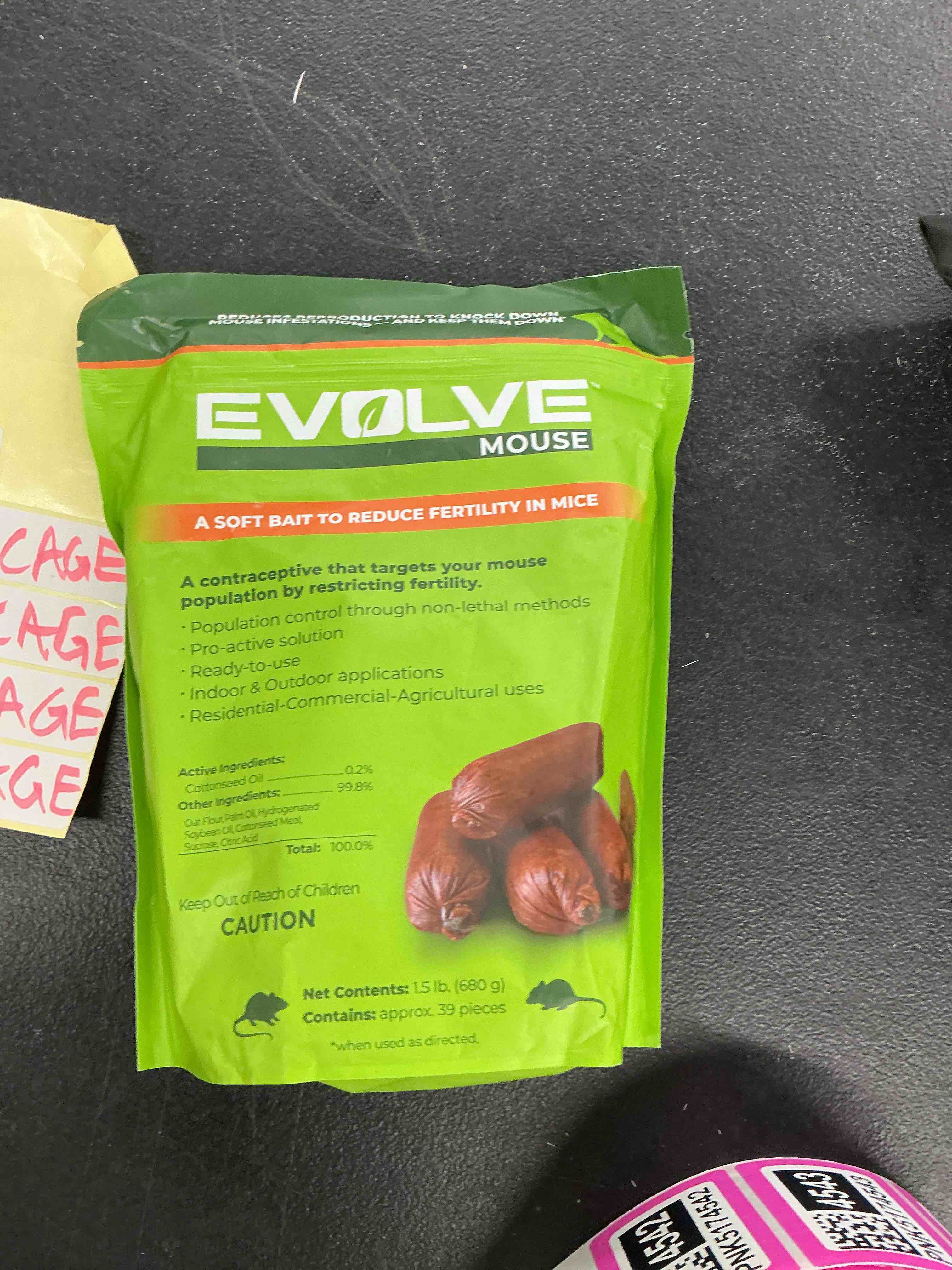 Condition photo showing New/Like New for evolve mouse birth control soft bait sausages –1.5 lbs | science-based mouse population control | non-lethal, long-term population management