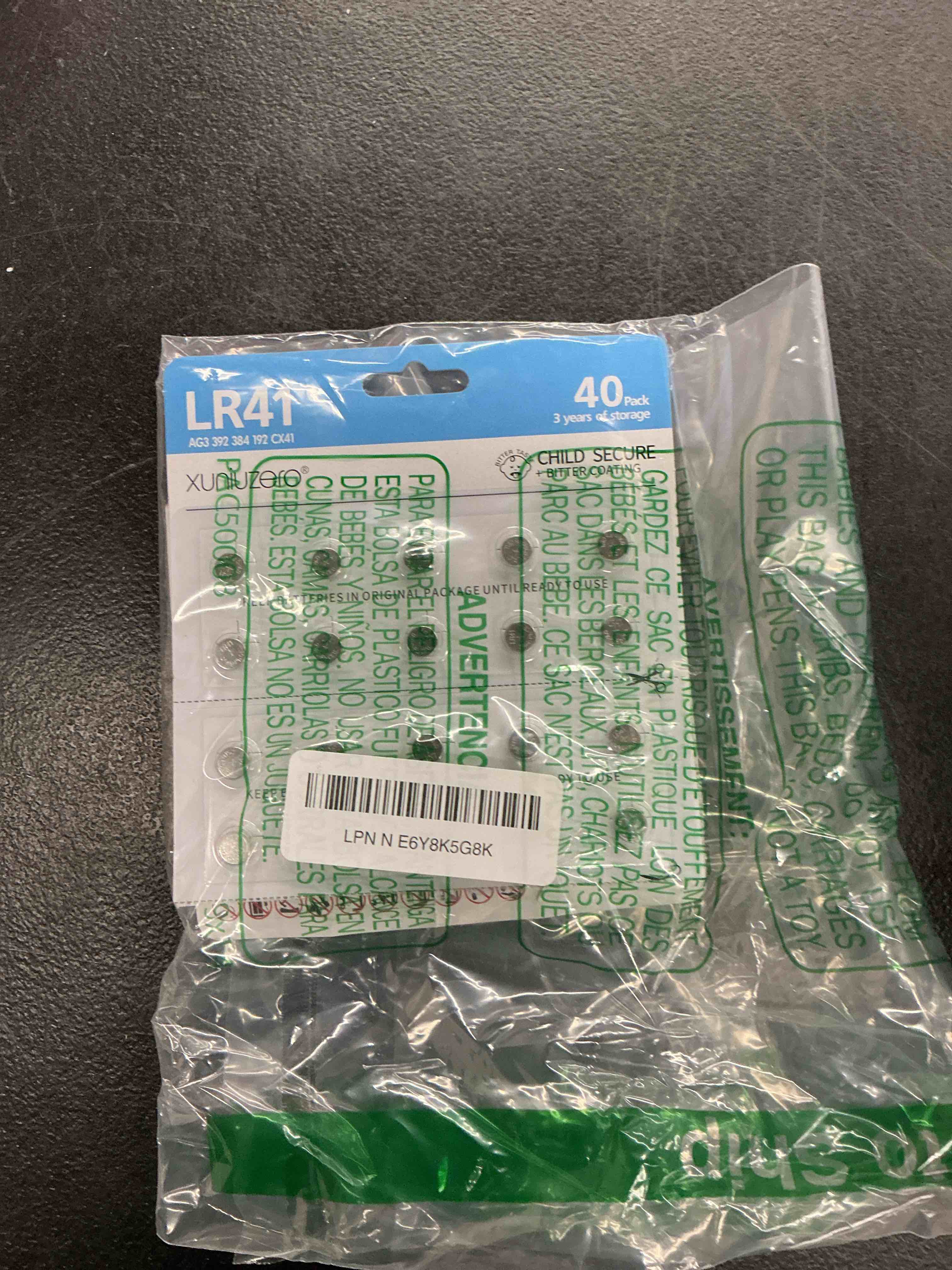 Condition photo showing Good Condition for 40 pack lr41 ag3 392 384 192 battery 1.5v button coin cell batteries