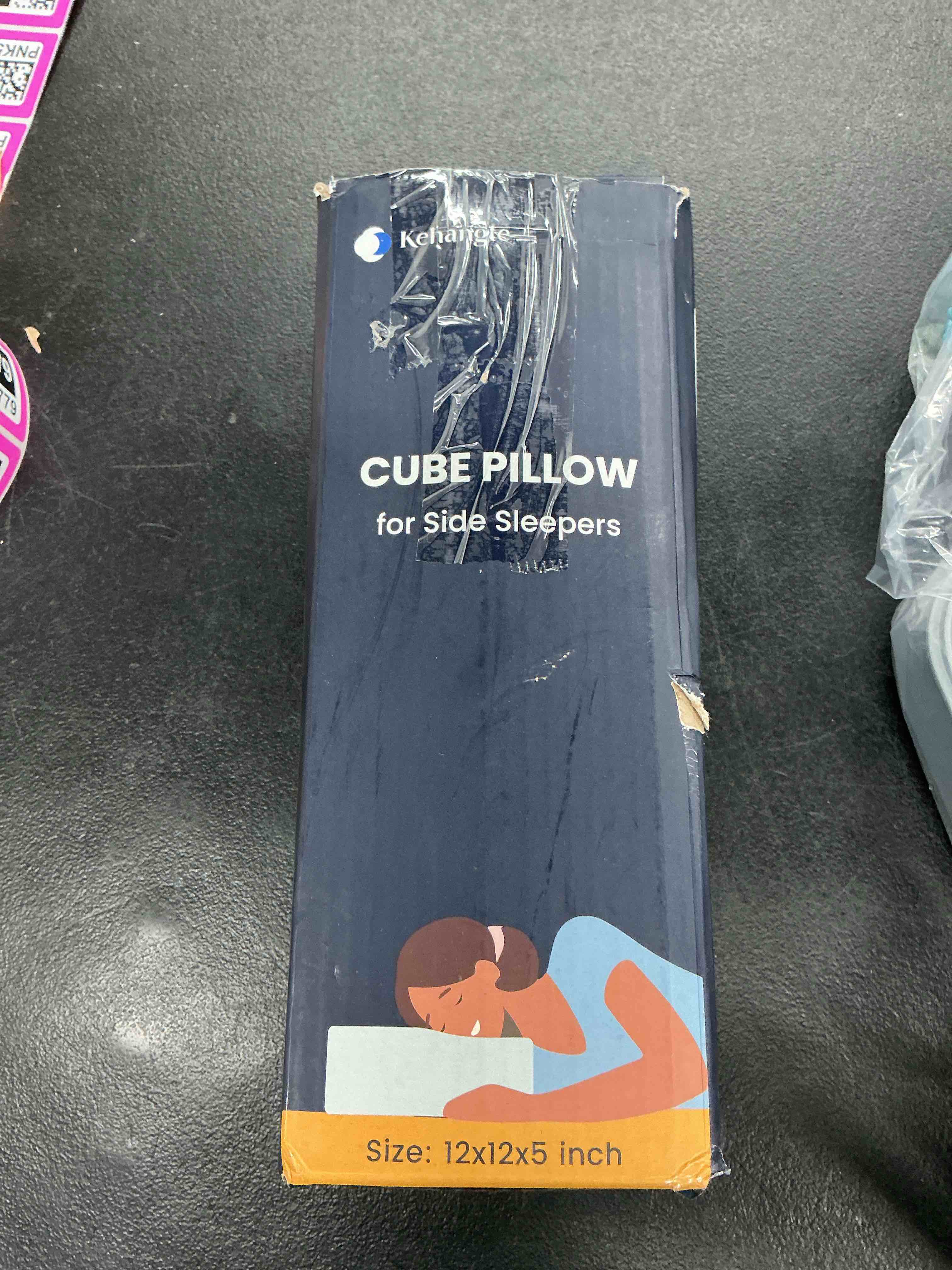 Condition photo showing Good Condition for kehangte cooling cube pillow for side sleepers square pillows 12"x12"x5" | memory foam,breathable cooling surface,firm double-sided supportive,support head & neck,pain relief cervical pillow white-grey regular-12" x 12" x 5 "