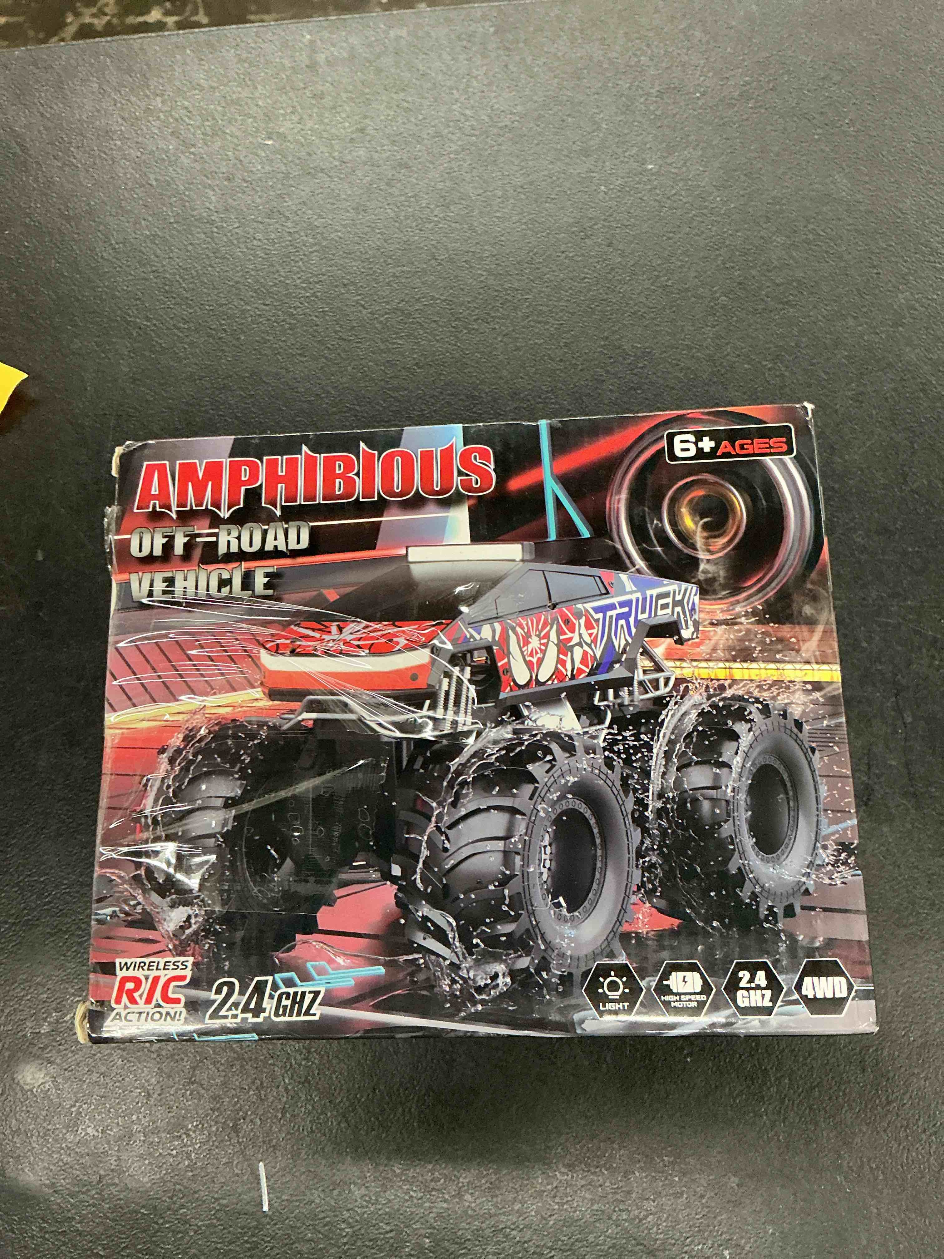 Condition photo showing Good Condition for tozdto remote control car, amphibious monster truck toys for boys rc cars, 2.4 ghz waterproof rc trucks, 1:18 4wd all terrain off-road pickup, cool christmas birthday ideas gifts for kids 6+ year old red