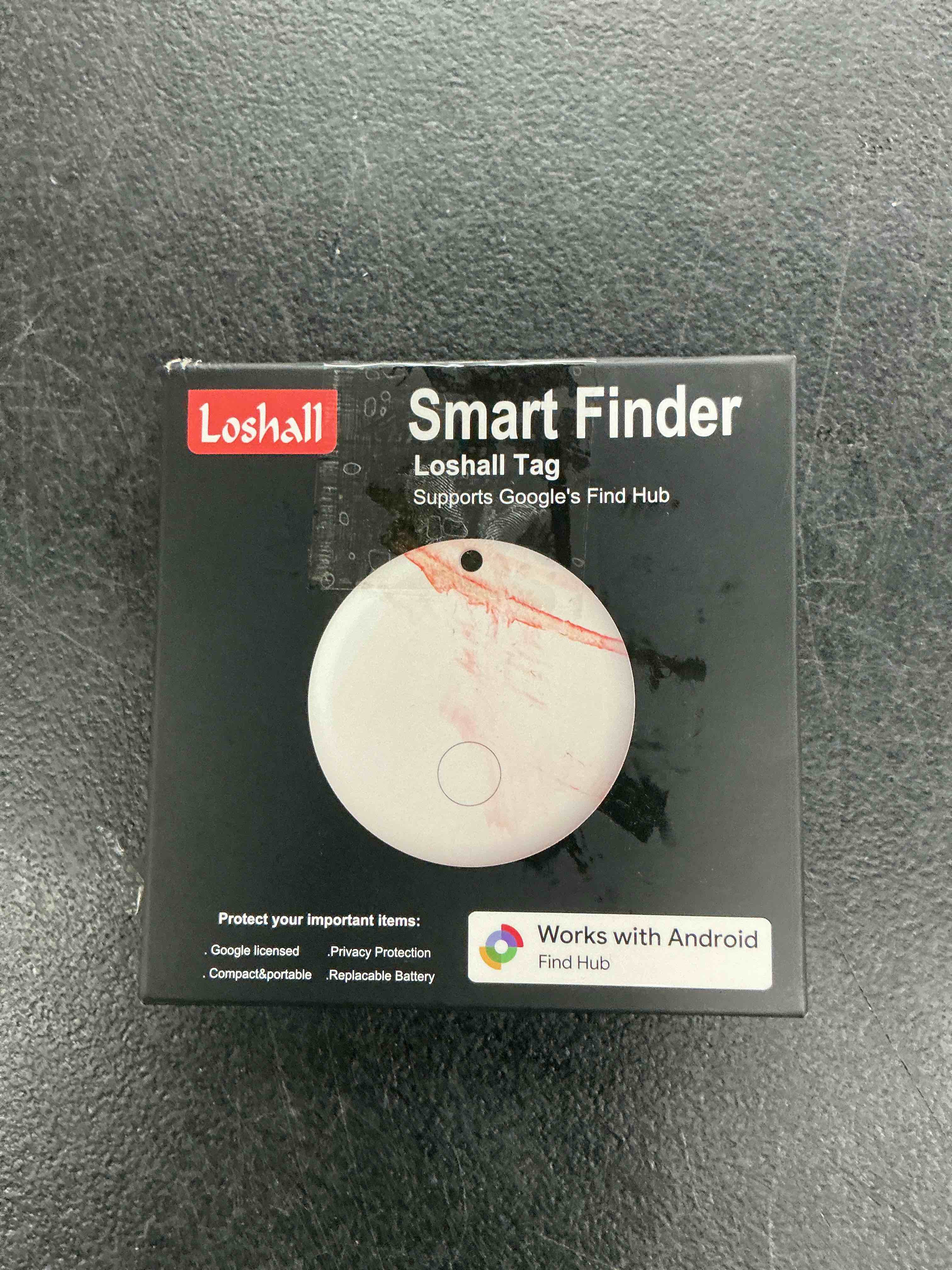 Condition photo showing Good Condition for android air tracker, bluetooth tracker tags, work with google's find hub(android), smart tags for luggage, wallet, vehicles, keys (not for ios) 4 pack black