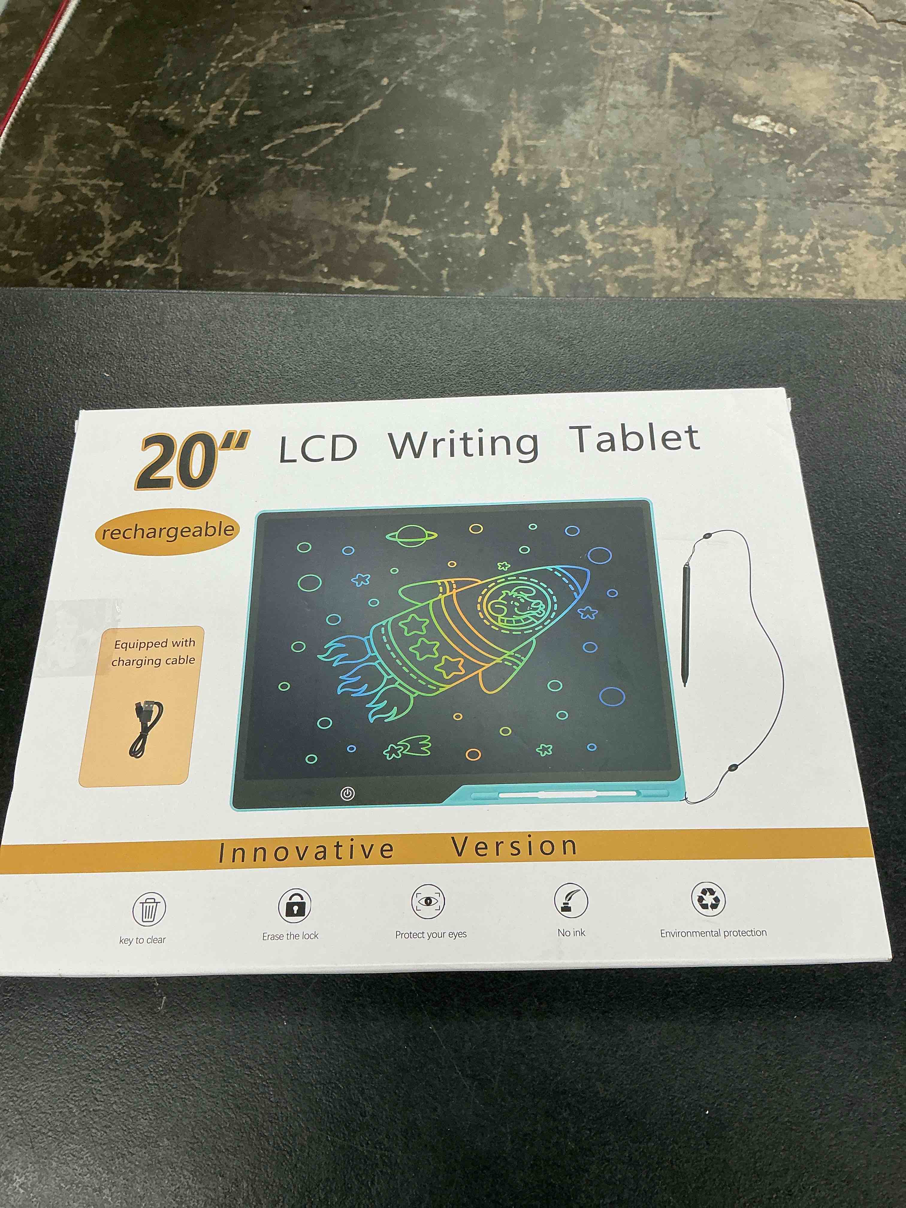 Condition photo showing Good Condition for [rechargeable] 20 inch lcd writing tablet for kids, extra-large drawing tablet for adults, educational & learning toys for boys girls ages 8-12 years old, drawing board for kids birthday gift (blue) blue 20 inch