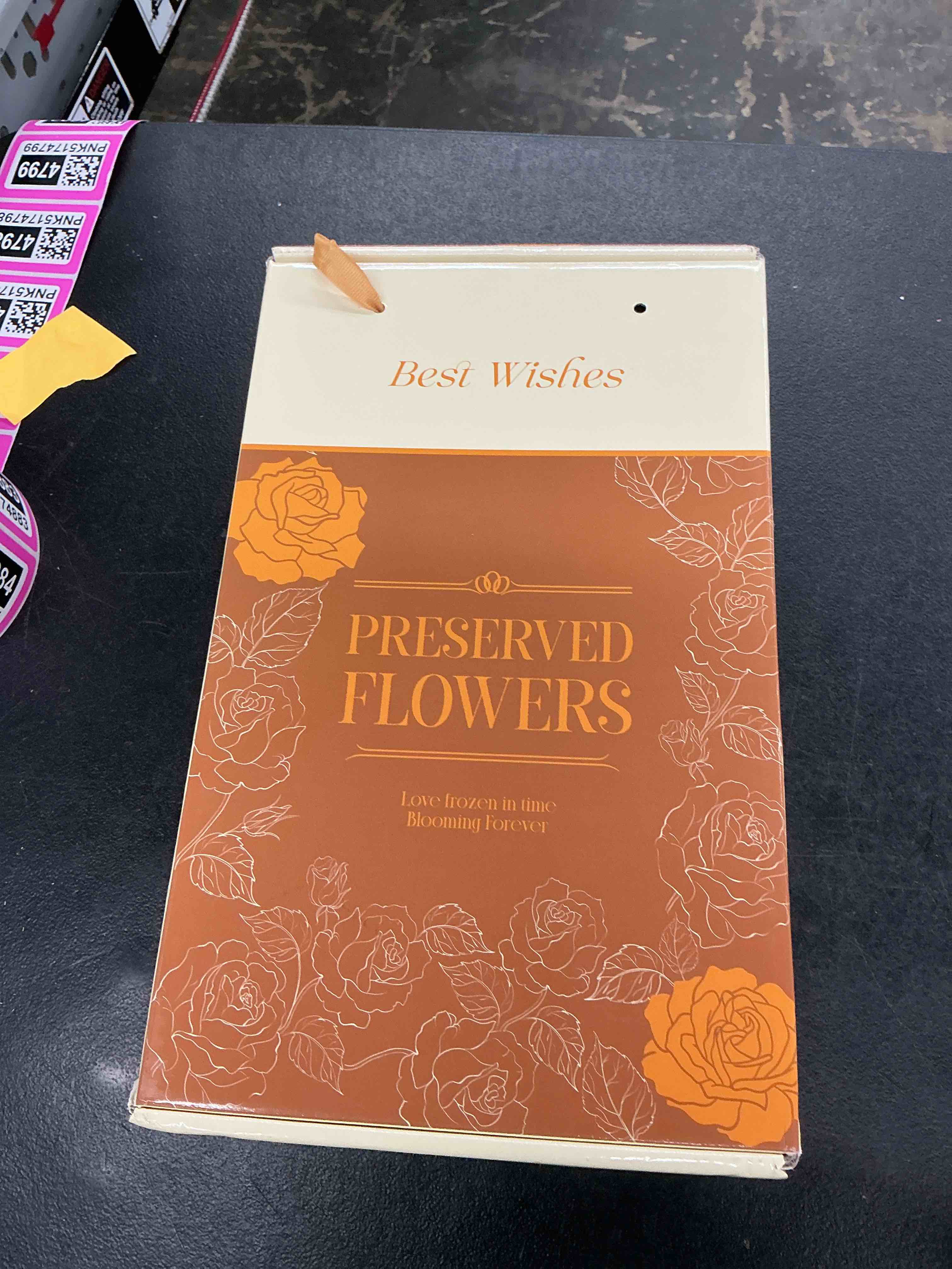 Condition photo showing Good Condition for preserved flowers bouquet 4 roses - pink roses & flowers for delivery, long-lasting real roses forever, mothers day gifts for mom grandma wife, anniversary birthday gifts for women
