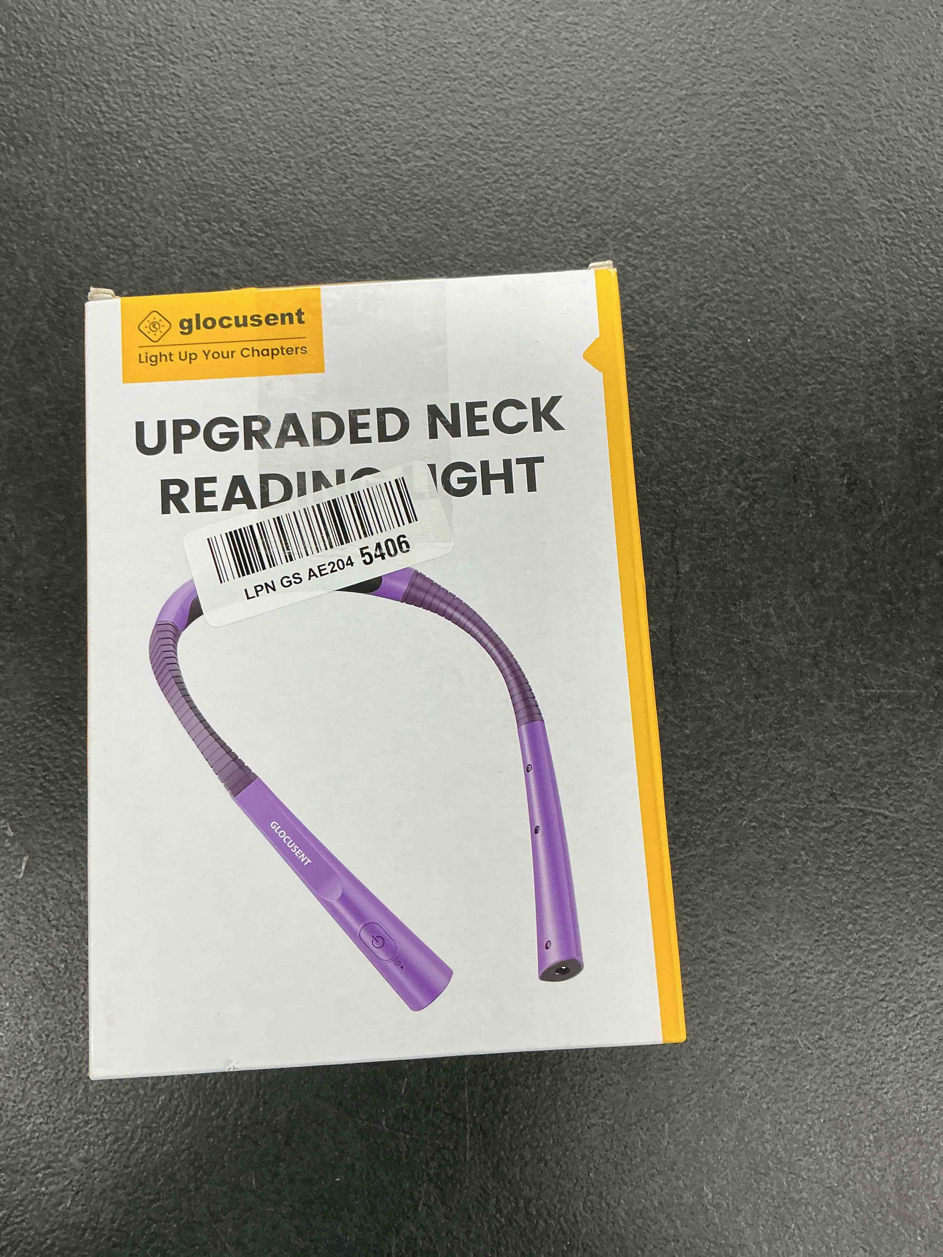 Condition photo showing Good Condition for glocusent upgraded led neck reading light, book light for reading in bed, 30-min timer, 3 colors & 3 brightness adjustable, rechargeable & long lasting, perfect for reading, knitting slim-medium purple