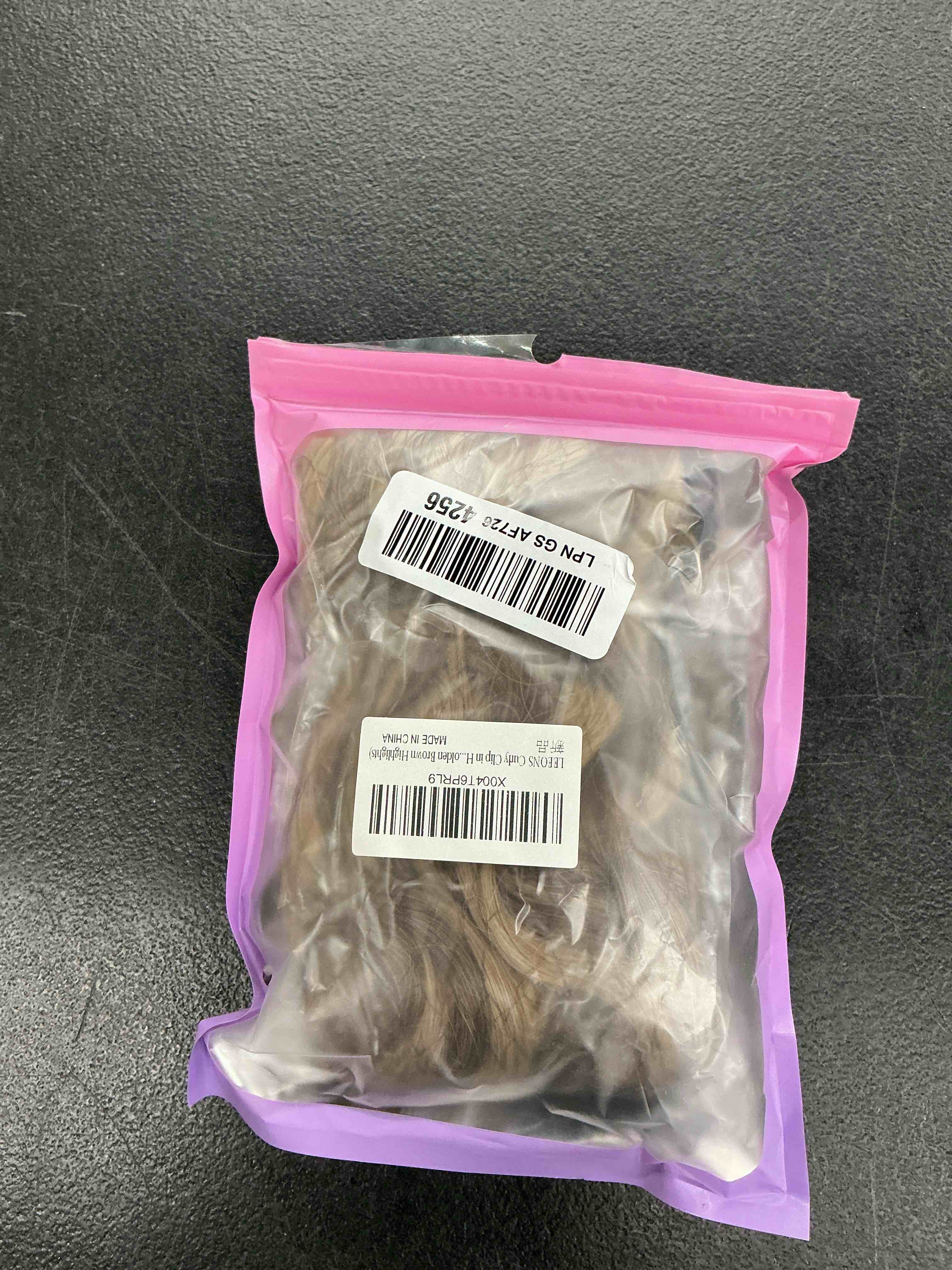 Condition photo showing Good Condition for leeons curly clip in hair extensions, 4pcs 16 inch curly/wavy hair extensions clip ins - lace weft soft natural hairpieces for women (brown beige with golden brown highlights) brown beige with golden brown highlights 16 inch