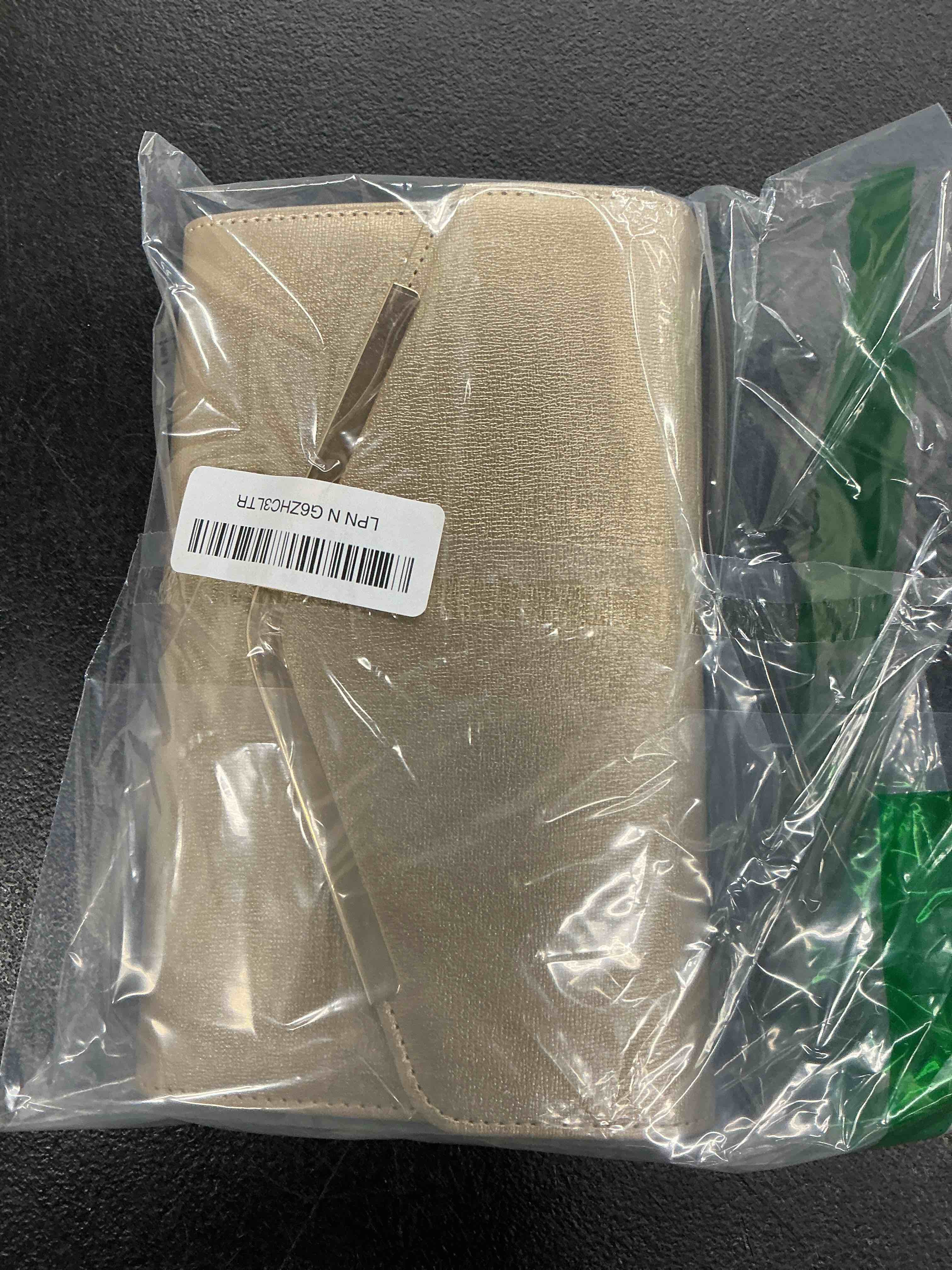 Condition photo showing Good Condition for clutch purse evening bag for women?envelope handbag with detachable chain | with detachable chain gold