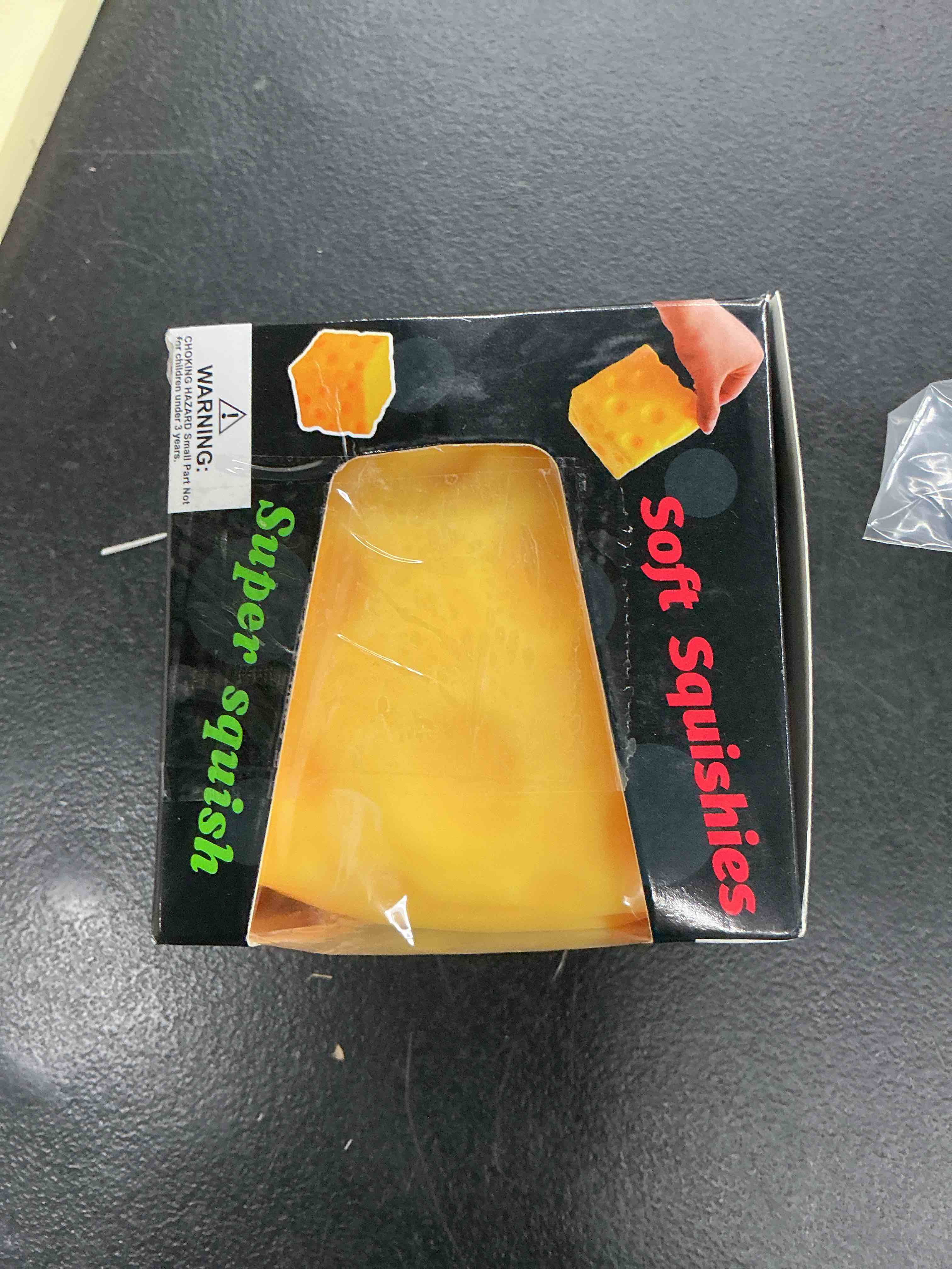 Condition photo showing Good Condition for big cheese squishy, cube squishies, large cheese block squeeze toys, stress ball fidget sensory squeezy toys for adults stress relief (yellow, 3.4 in) yellow 3.4 in