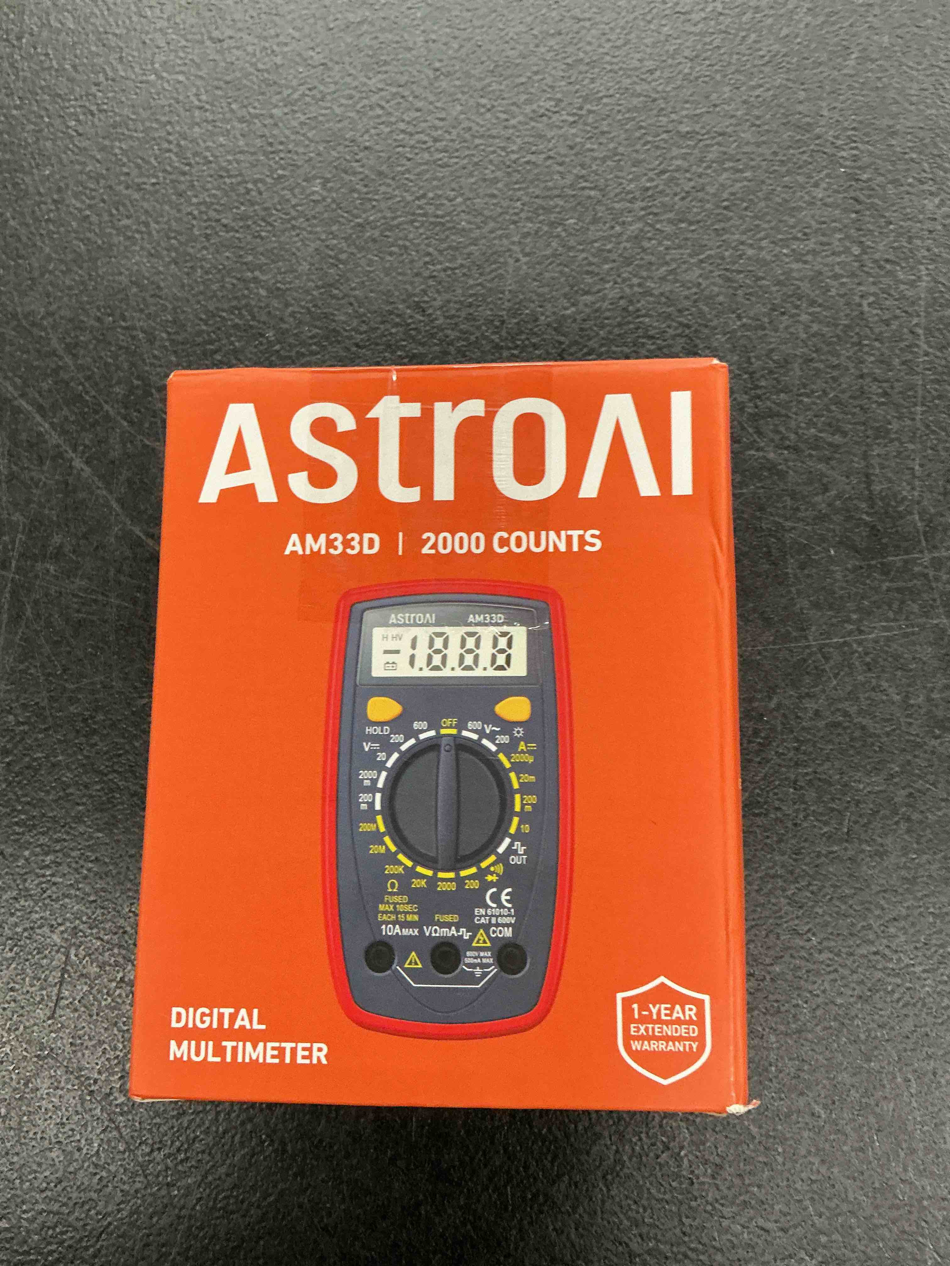 Condition photo showing Good Condition for astroai digital multimeter tester 2000 counts with dc ac voltmeter and ohm volt amp meter; measures voltage, current, resistance, continuity and diode, blue