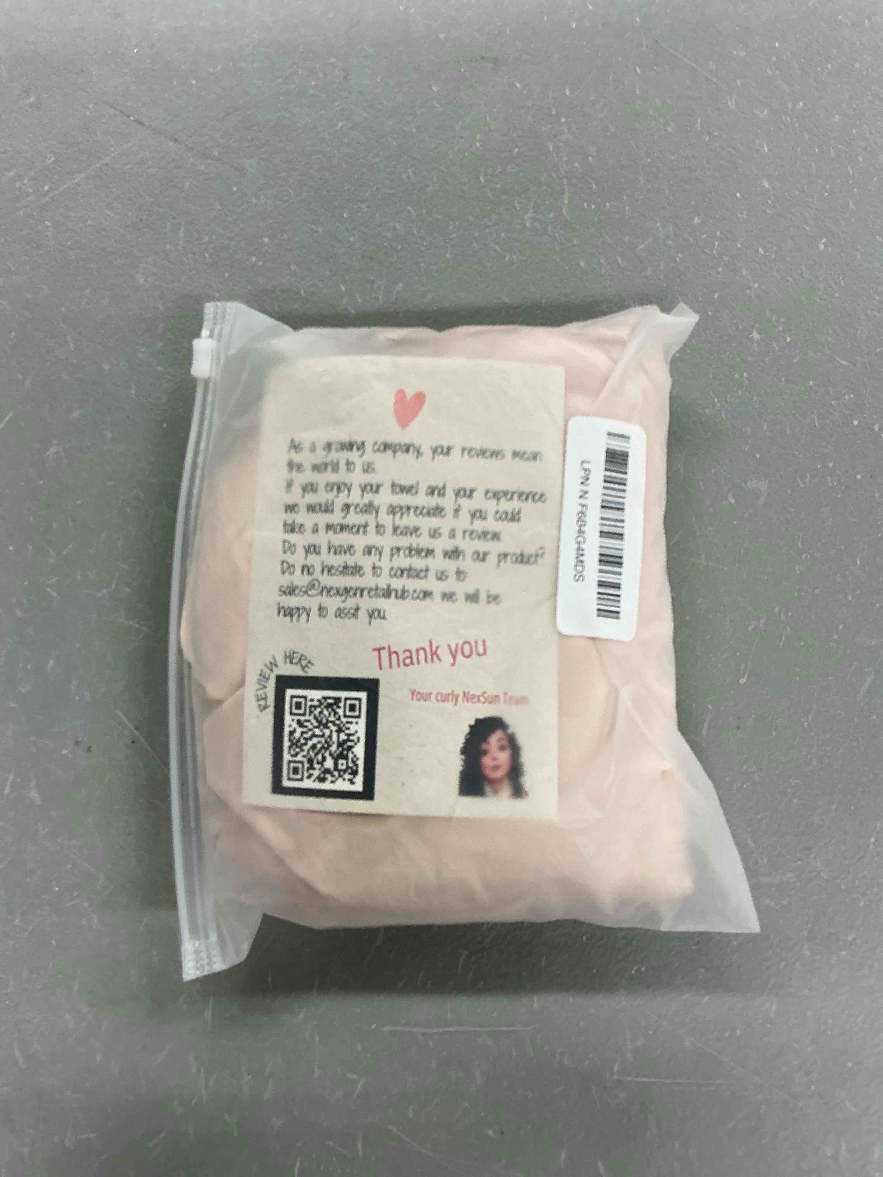 Condition photo showing Good Condition for nexsun champagne satin plopping towel for curly hair – adjustable hair wrap, prevents frizz, split ends, & enhances curl definition – satin & microfiber hair towel for long hair