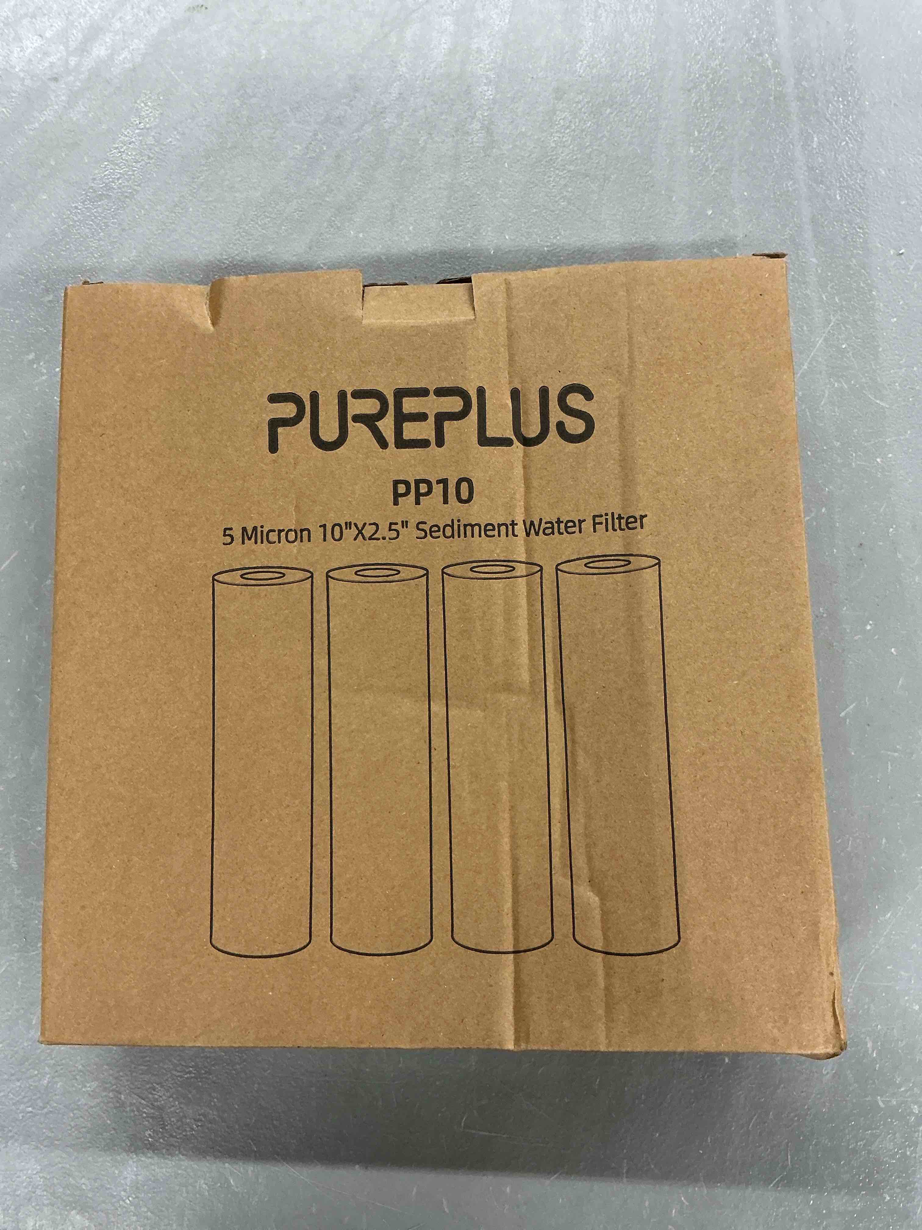 Condition photo showing New/Like New for pureplus 5 micron 10" x 2.5" whole house sediment home water filter cartridge replacement for any 10 inch ro unit, culligan p5, aqua-pure ap110, dupont wfpfc5002, cfs10, whkf-g05, 4pack 10" x 2.5" 4