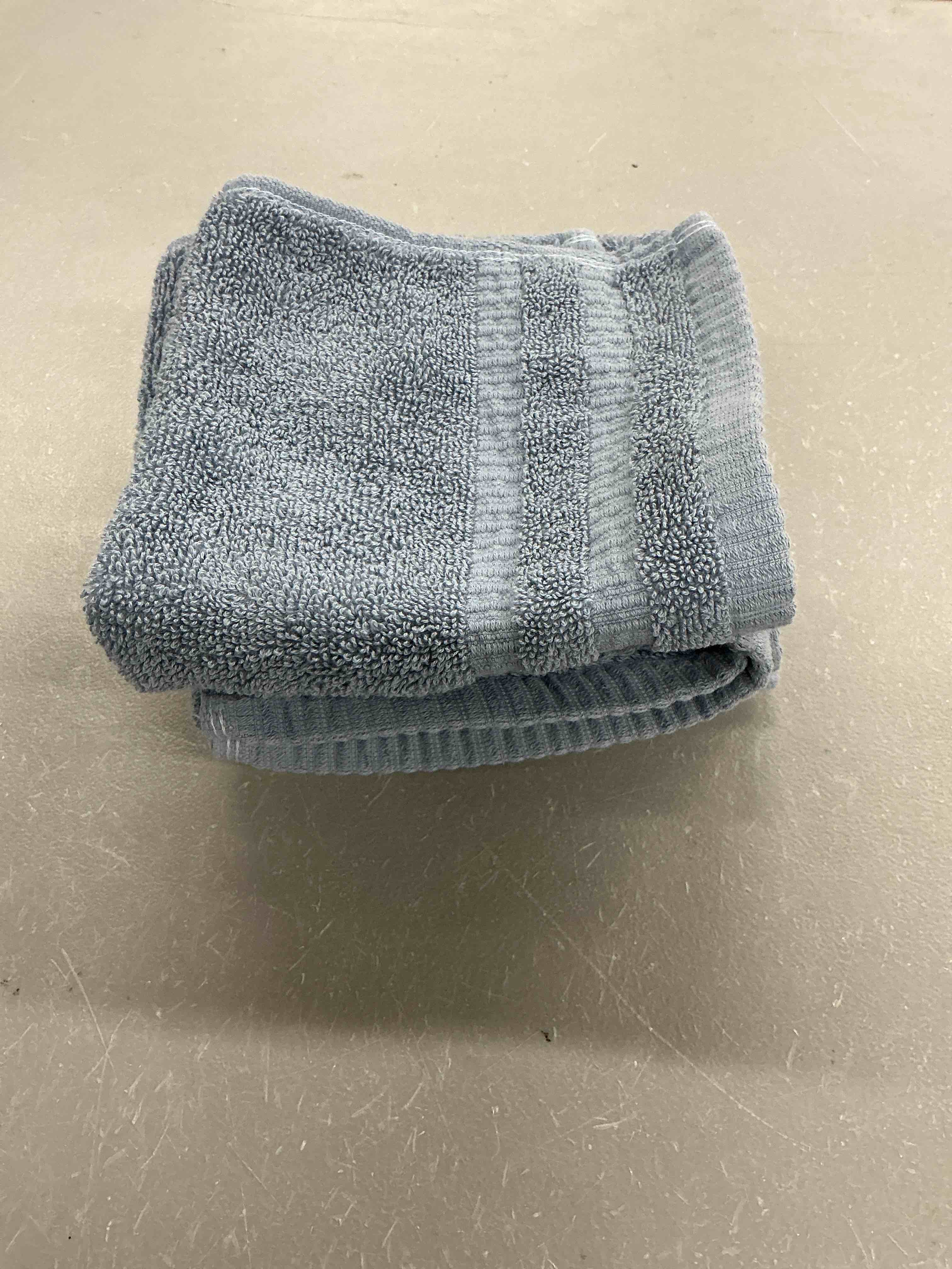 Condition photo showing Good Condition for soft & thick wash cloths set of 4 (12" x 12") hotel quality, versatile as, make up towels, cozy wash cloths, face drying towels, towels for bathroom, washcloths for bathroom - sky blue