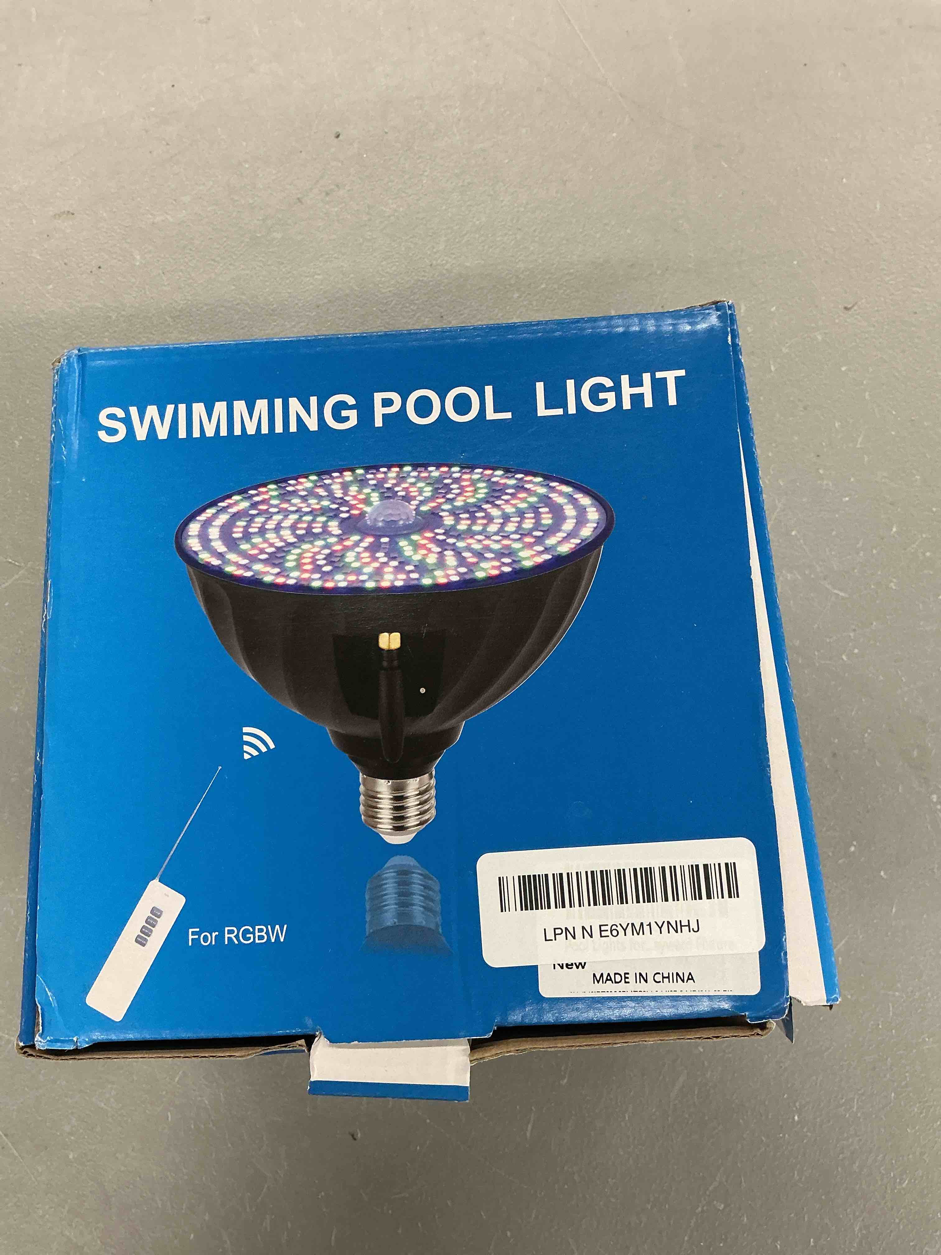 Condition photo showing Good Condition for led pool light bulb 90w 120v pool lights for inground pool rgbw color changing pool light with remote control, e26 base wireless inground pool lights black