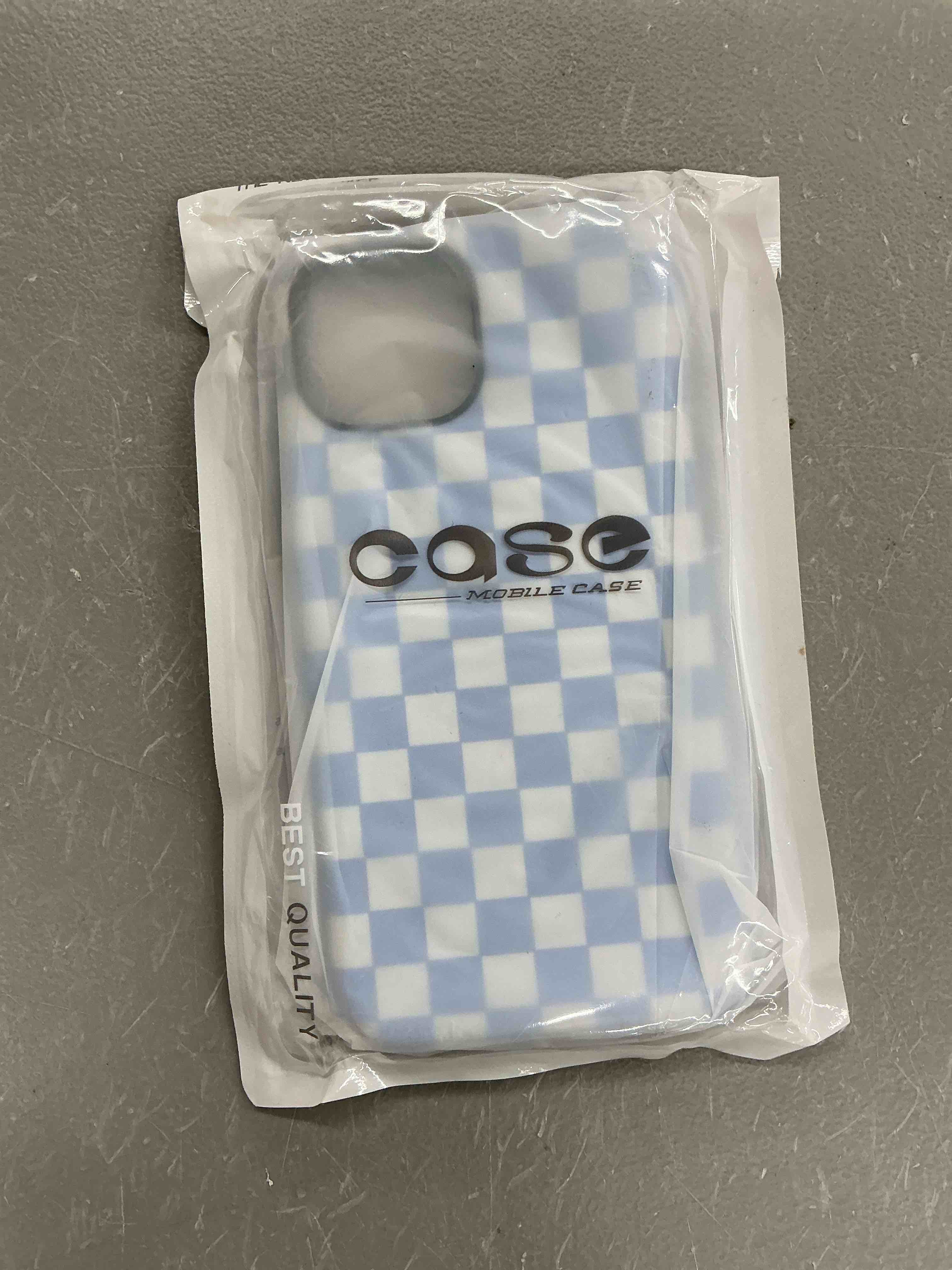 Condition photo showing Good Condition for magnetic checkered phone case for iphone 13/14, blue and white | compatible with magsafe, dual-layer shock protection(hard pc + silicone) - aesthetic protective phone cover for women girl iphone 13/14 blue&white(checkered)