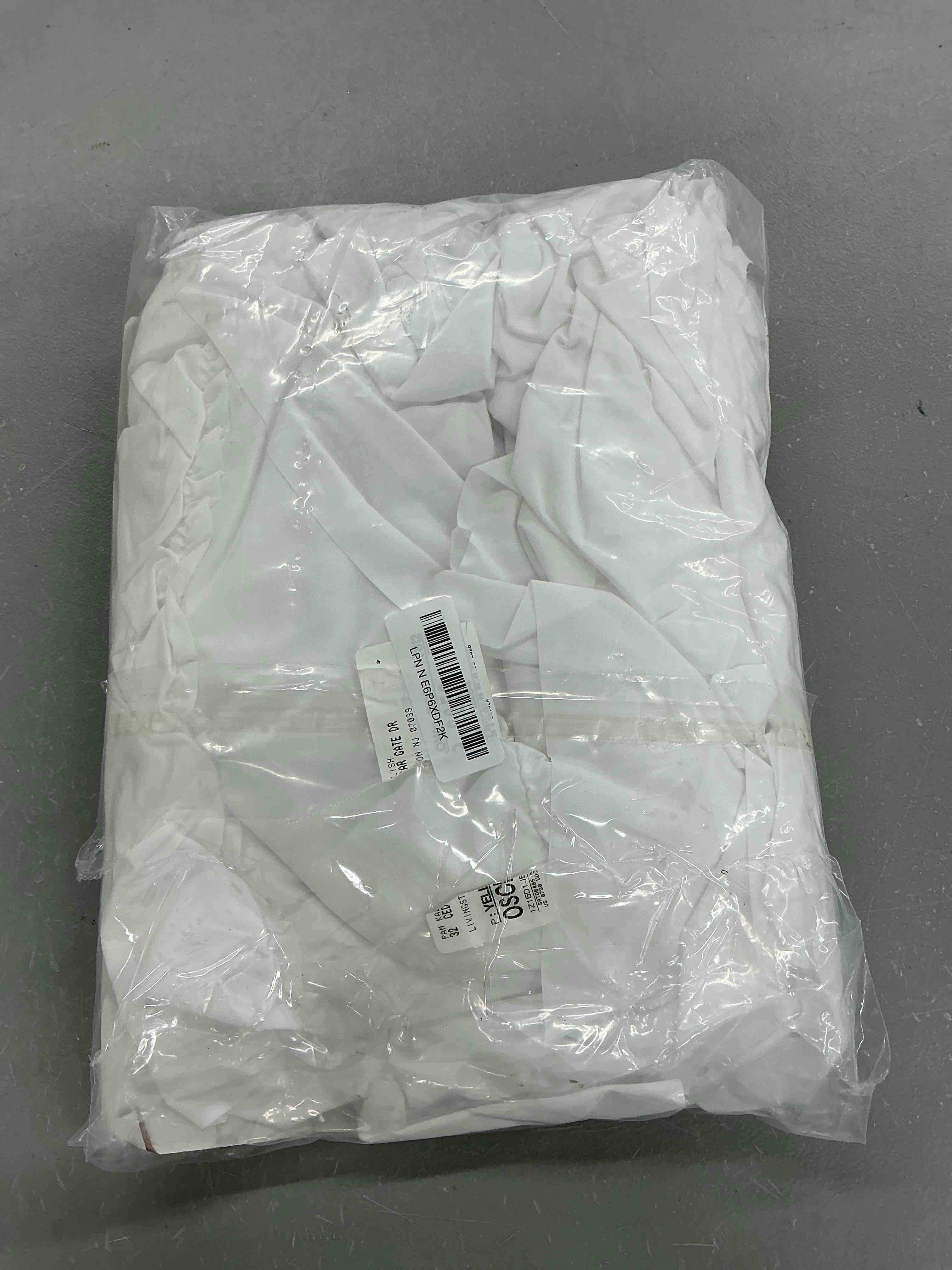 Condition photo showing Good Condition for kotile white ruffle curtain for living room boho chic, 52x84 inch, 1 panel | rod pocket hangs folds, sanded fabric drape, diffuses window glare, soft bridal calm, complete window drop, privacy white 52"w x 84"l (pack of 1)
