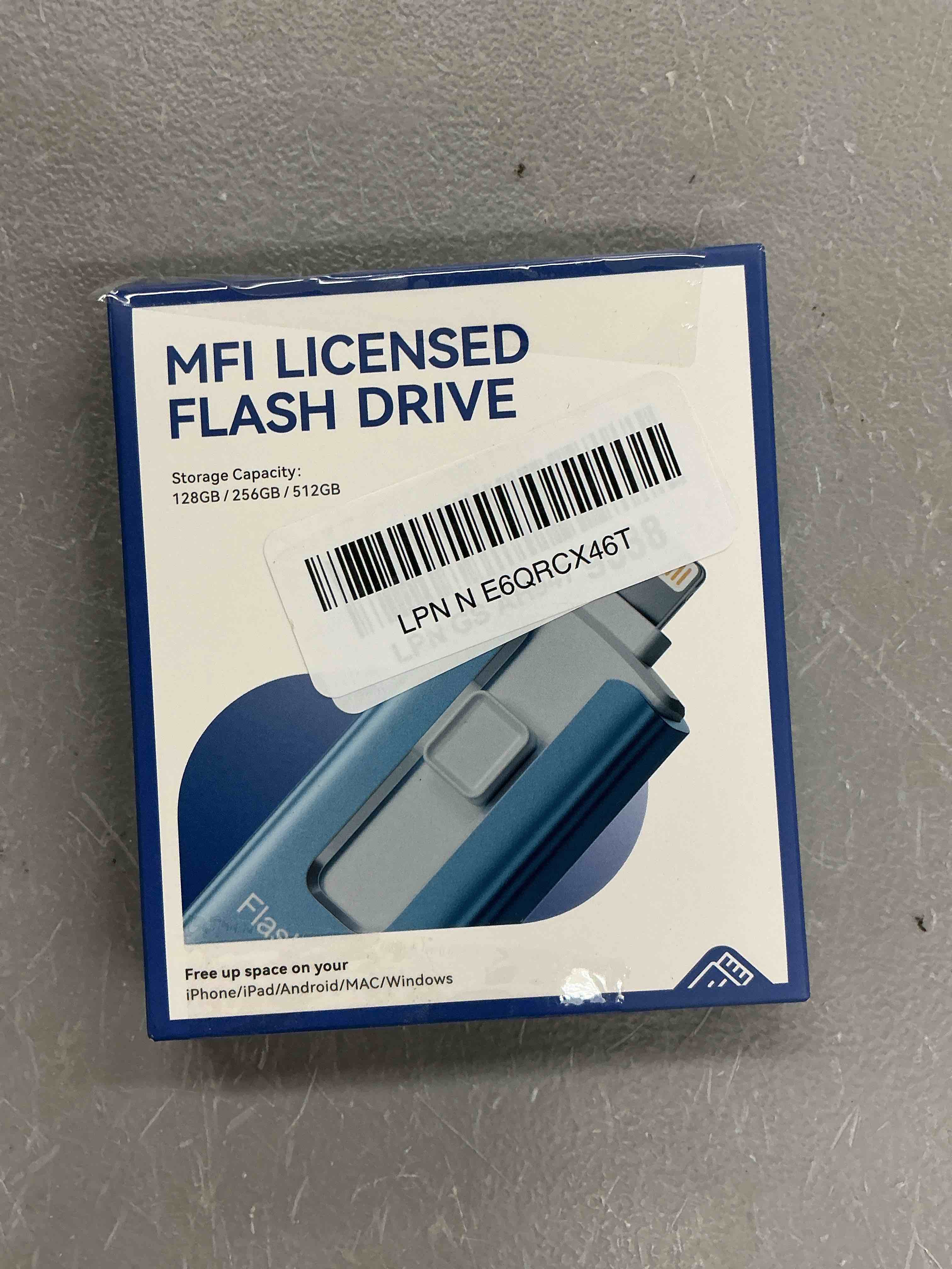 Condition photo showing New/Like New for mfi certified 3 in 1 type-c usb memory stick thumb drive for photos videos (blue, 512gb)